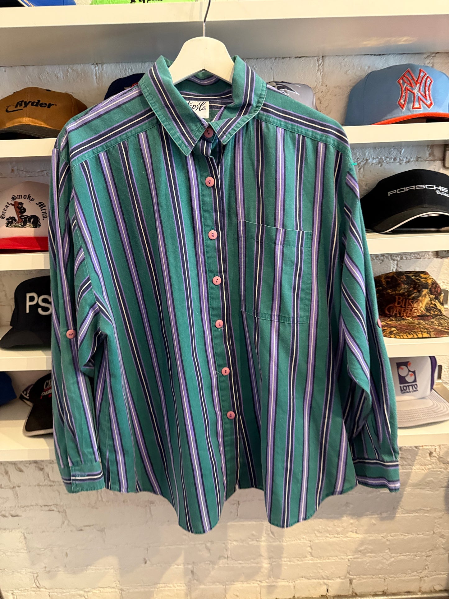 Vintage Striped Button Up Size Large