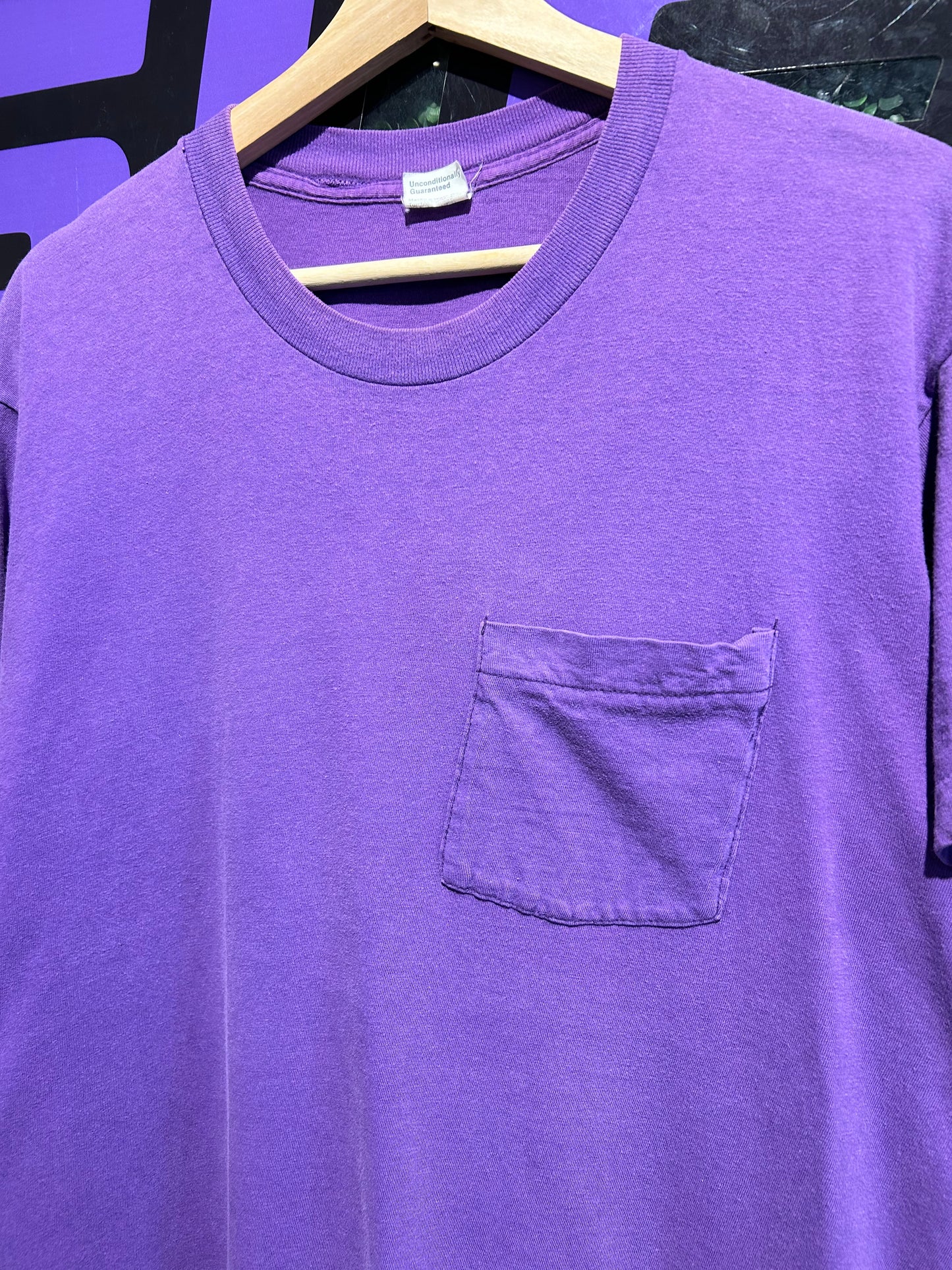 80s Blank Pocket T-Shirt. Size M/L