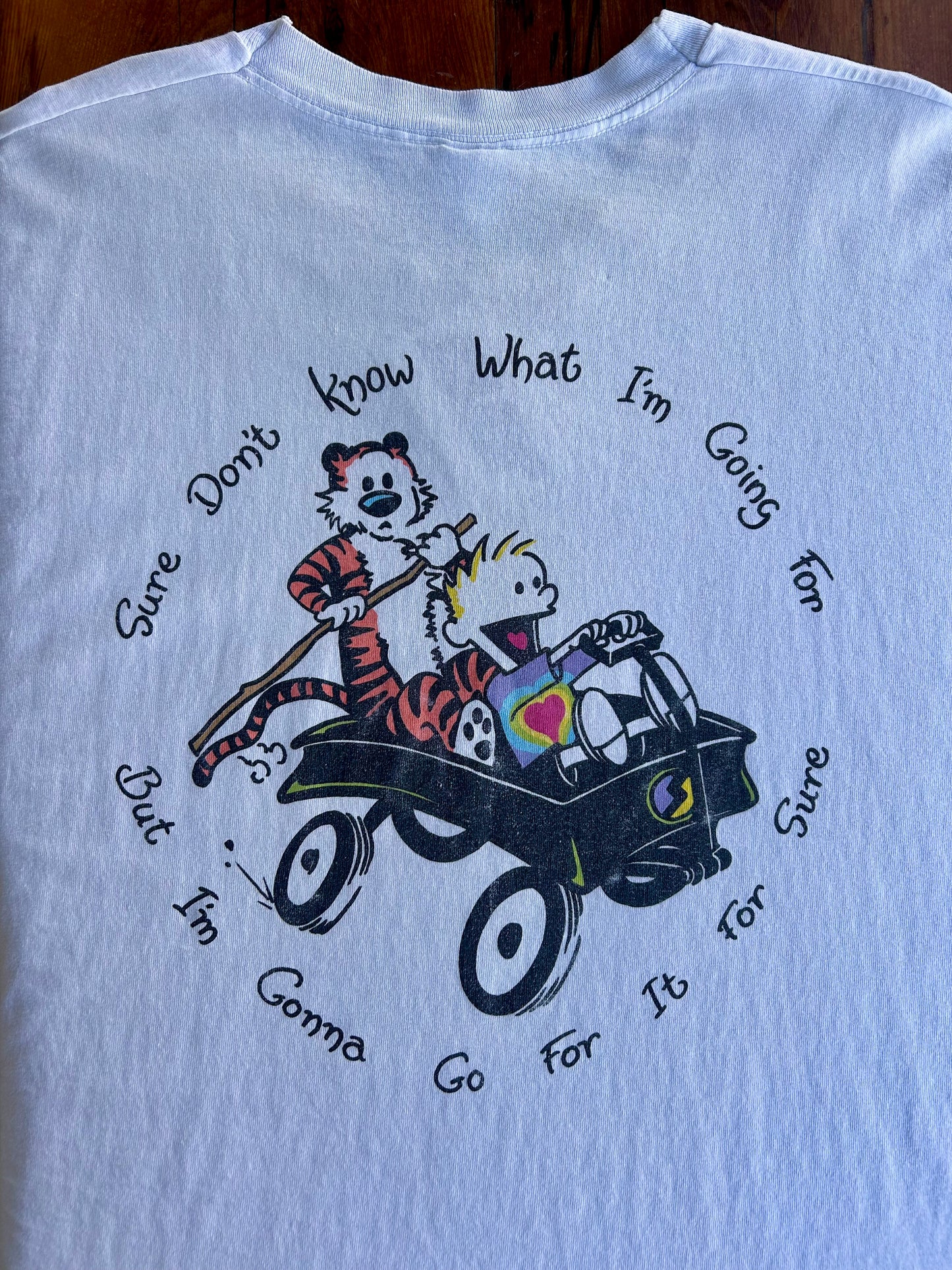90s Calvin & Hobbes Grateful Dead ‘Saint Of Circumstance’ T-Shirt. Size XL