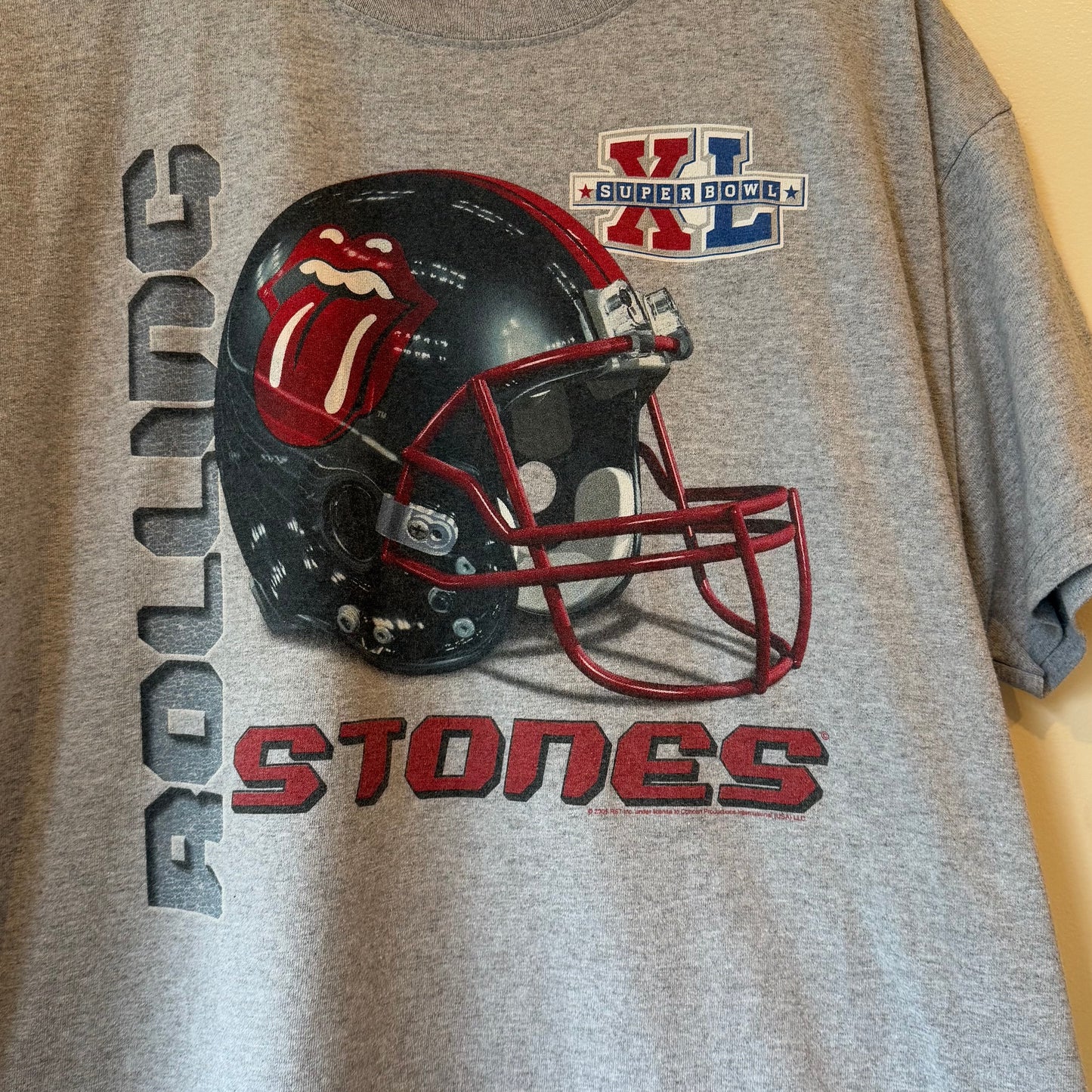 2005 Rolling Stones Super Bowl T-Shirt Size XL