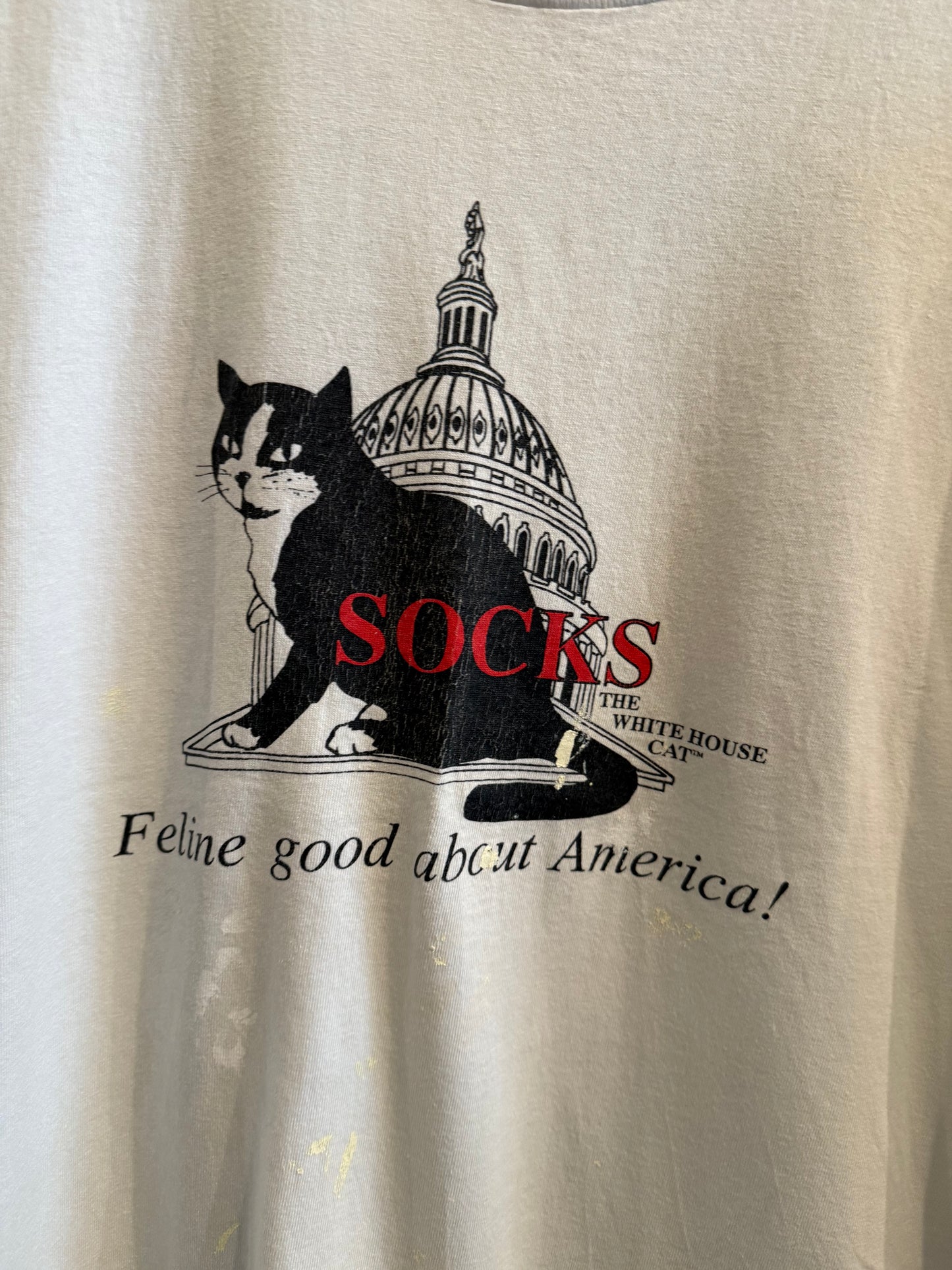Vintage ‘Socks’ White House Cat T-Shirt Size XL