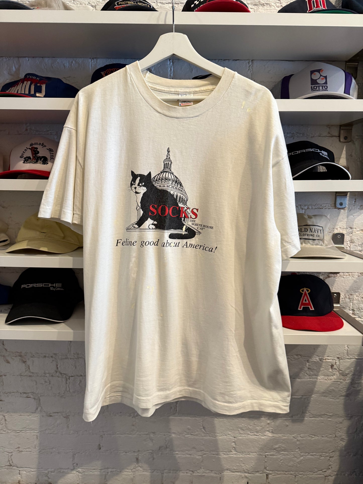 Vintage ‘Socks’ White House Cat T-Shirt Size XL