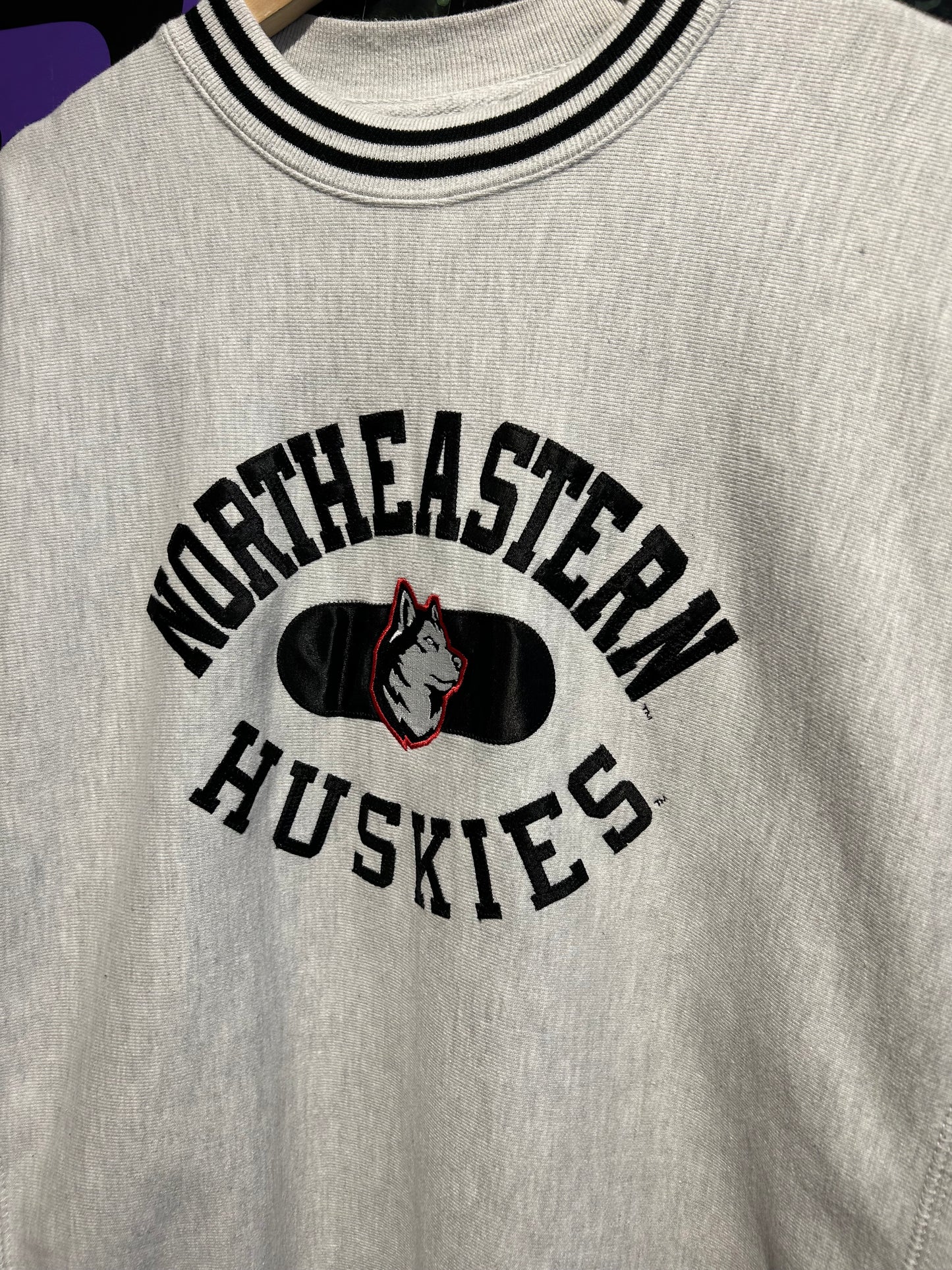 Northeastern Huskies Reverse-Weave Champion Crewneck. Size Large