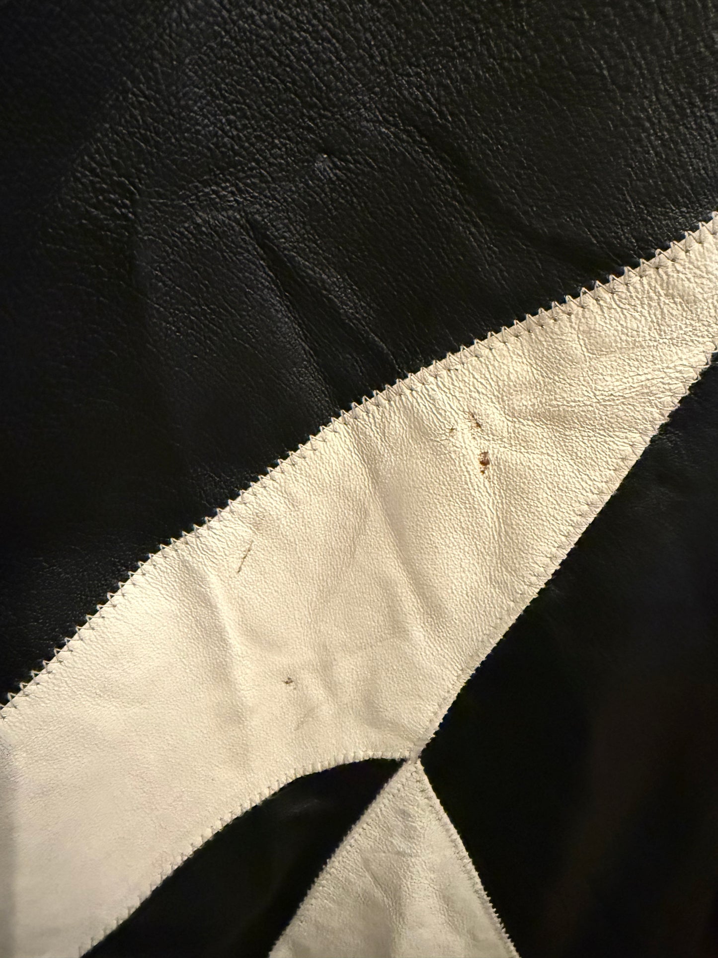 Vintage Abstract Long Leather Jacket Size XL