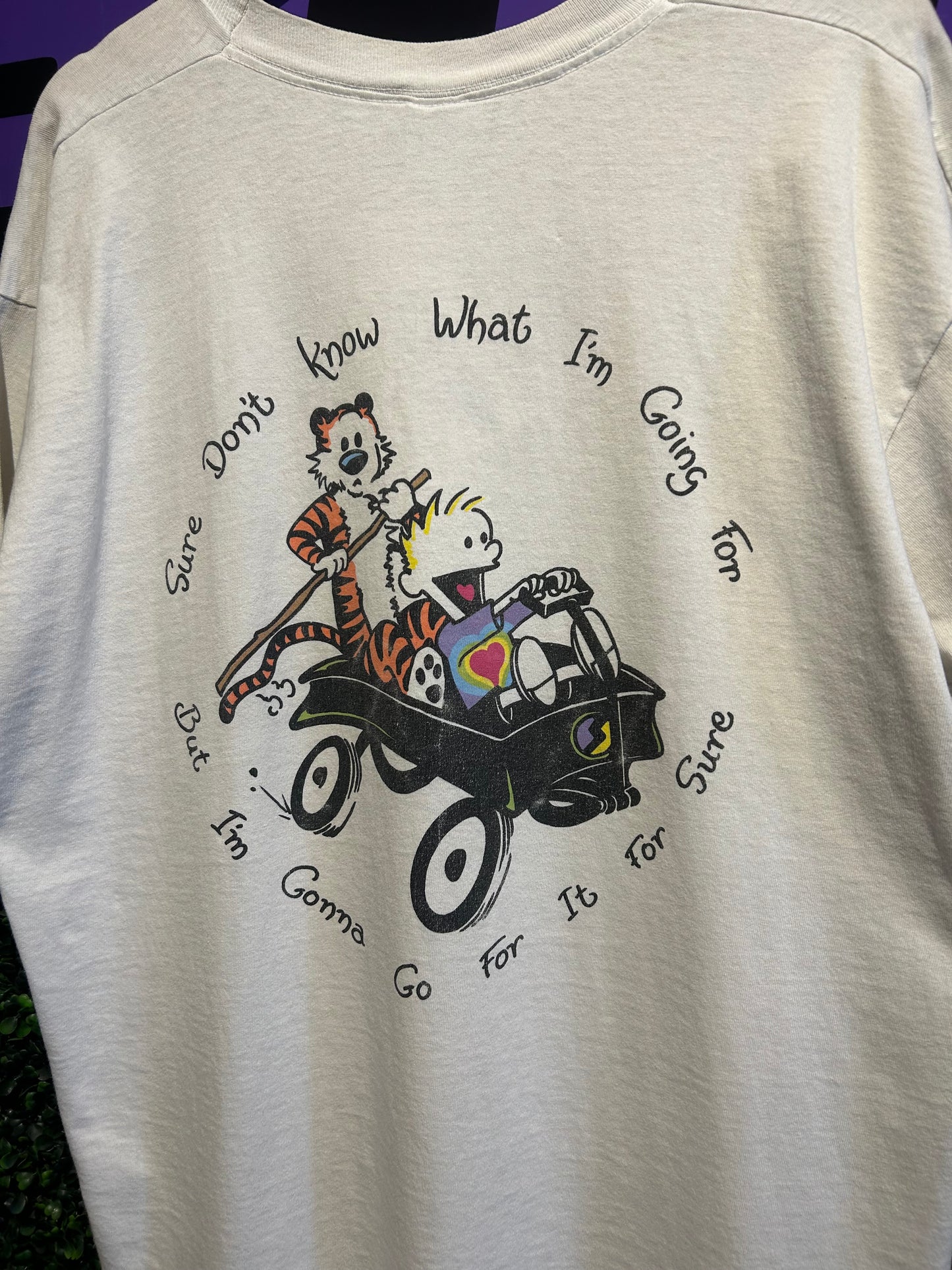 90s Calvin & Hobbes Grateful Dead ‘Saint Of Circumstance’ T-Shirt. Size XL