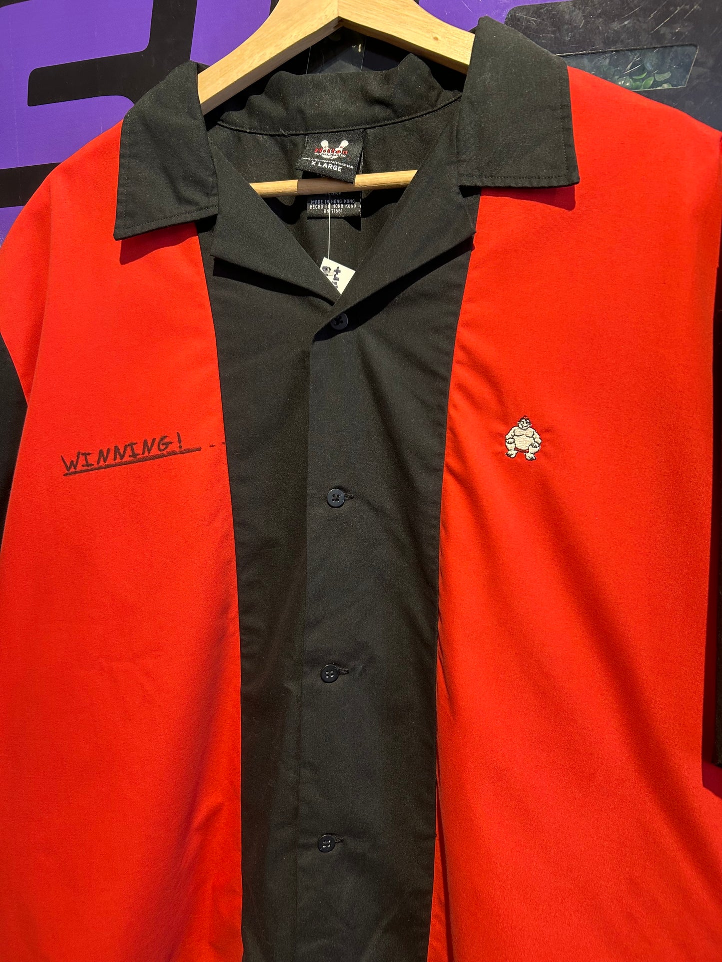 Vintage Button-Up Bowling Shirt. Size XL