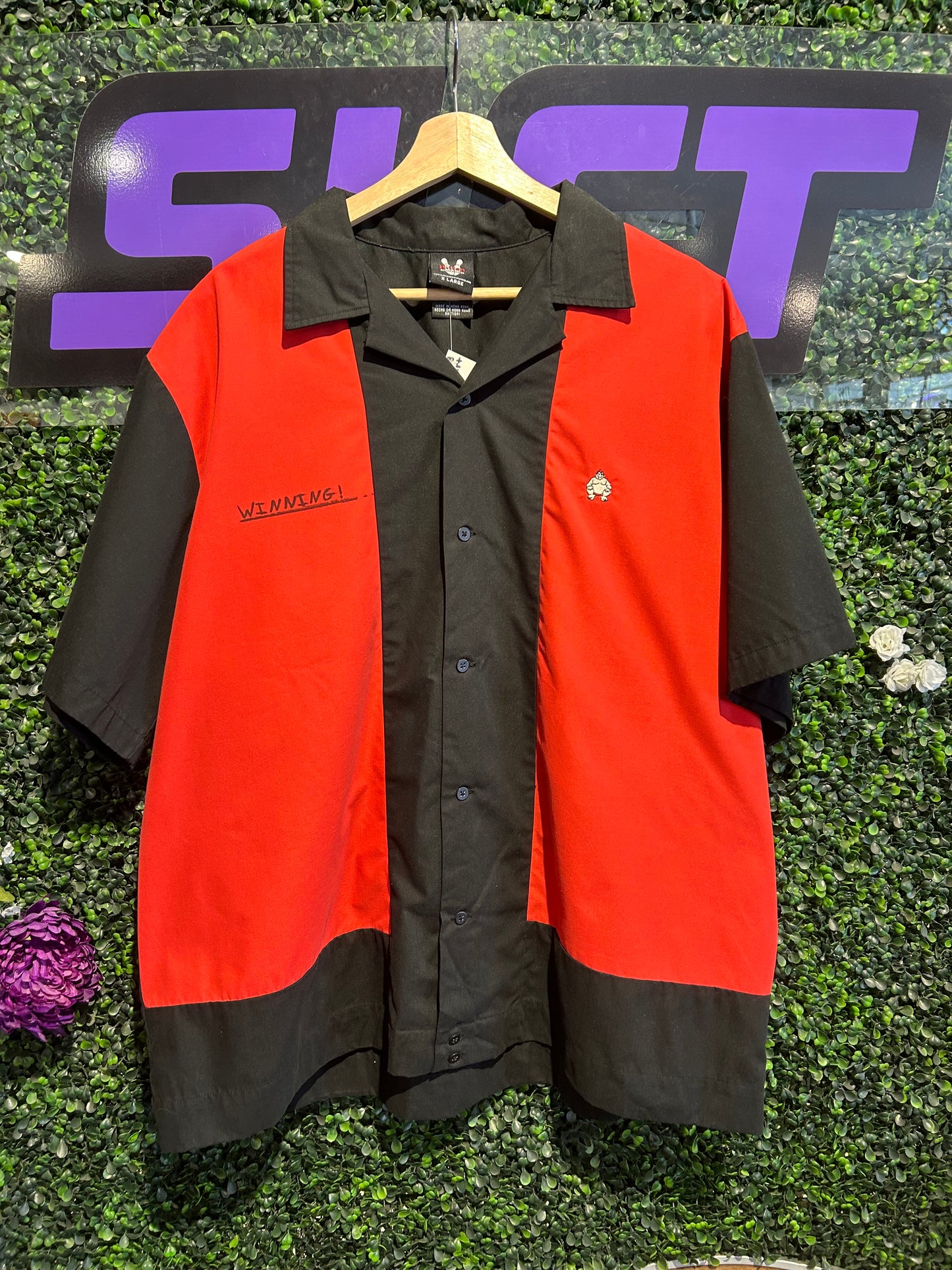 Vintage Button-Up Bowling Shirt. Size XL