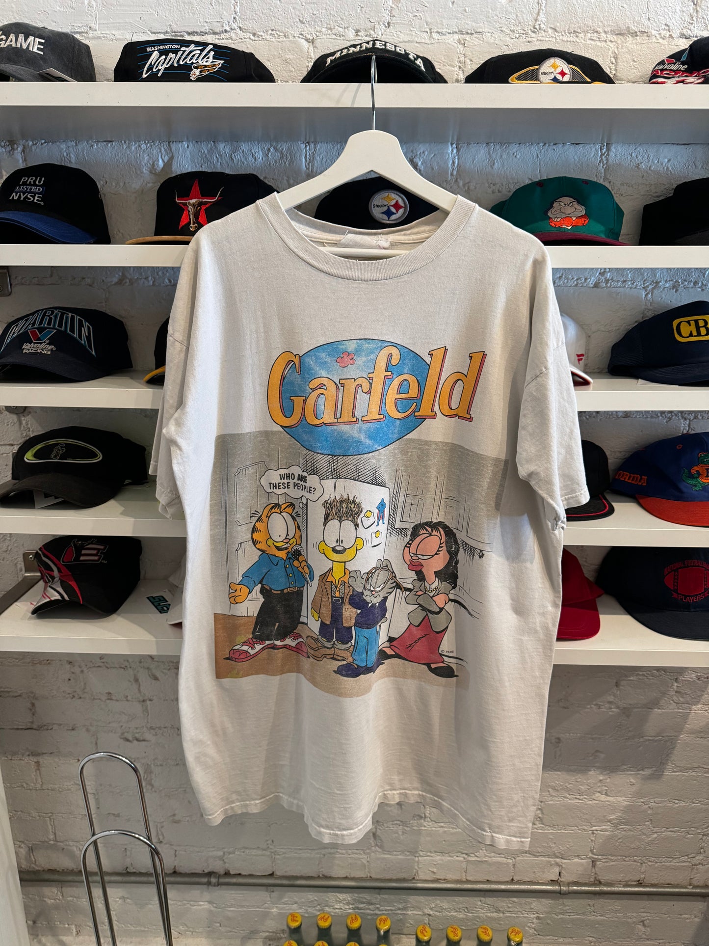 Vintage Garfeld Garfield Seinfeld Parody T-Shirt Size OSFA FITS XL/2XL
