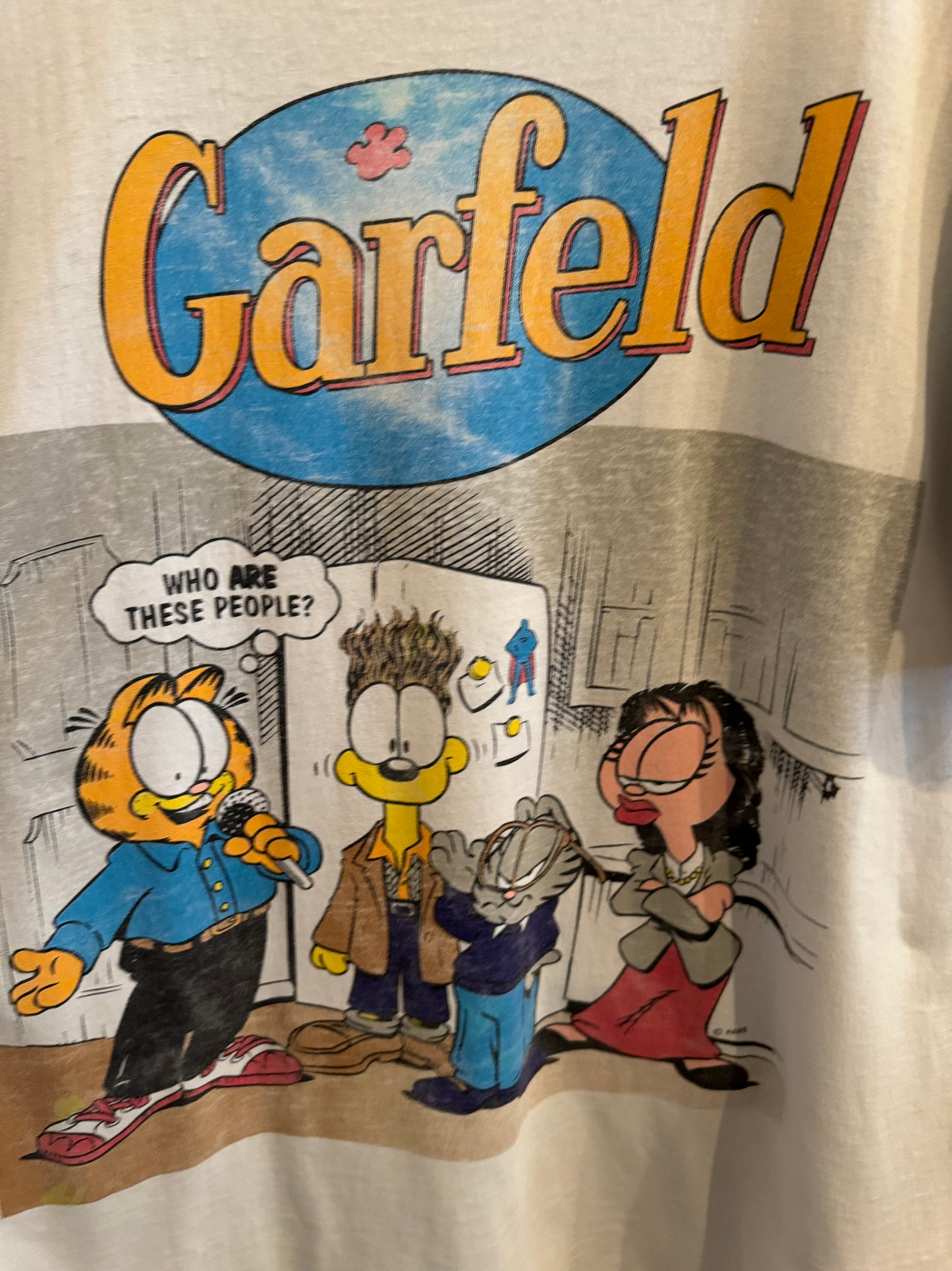 Vintage Garfeld Garfield Seinfeld Parody T-Shirt Size OSFA FITS XL/2XL