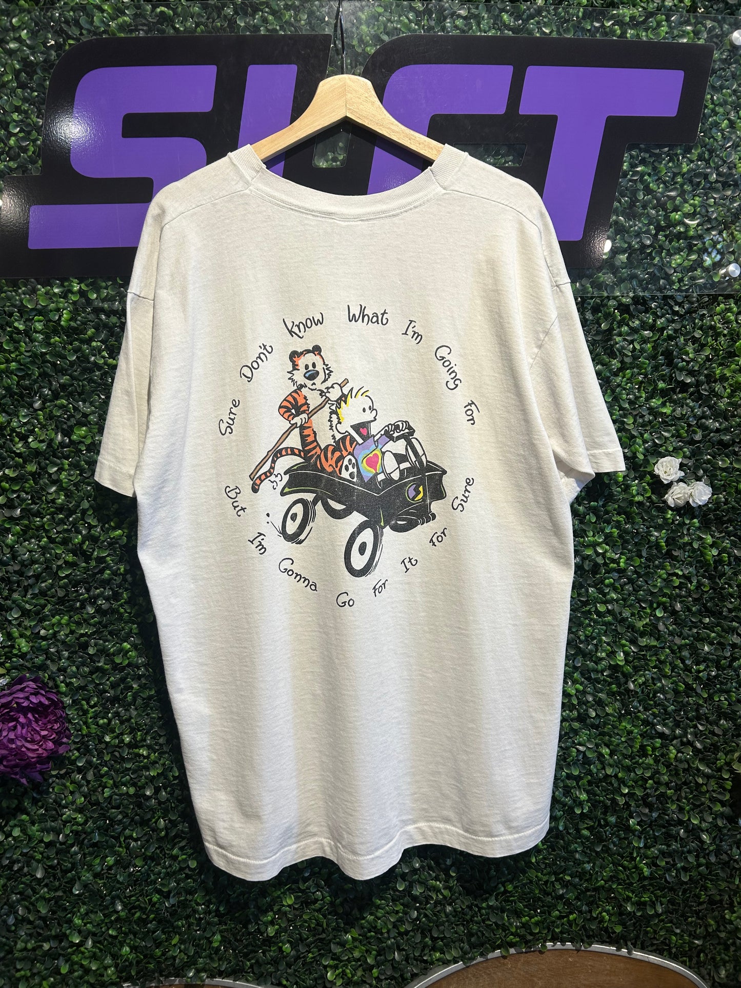 90s Calvin & Hobbes Grateful Dead ‘Saint Of Circumstance’ T-Shirt. Size XL