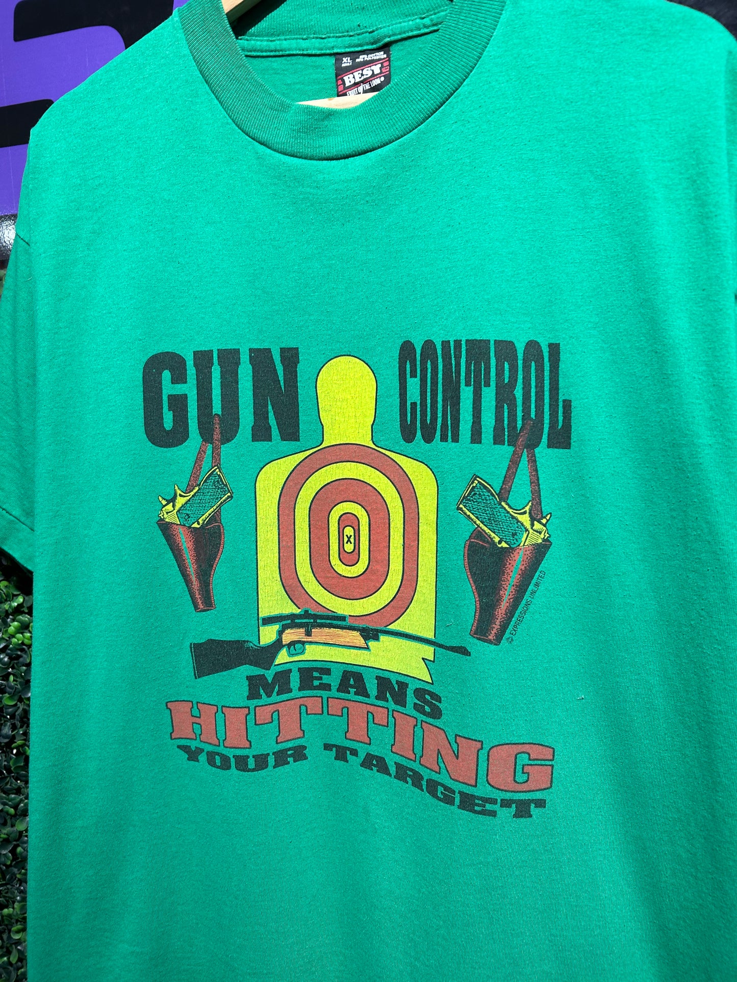 90s Gun Control T-Shirt. Size XL