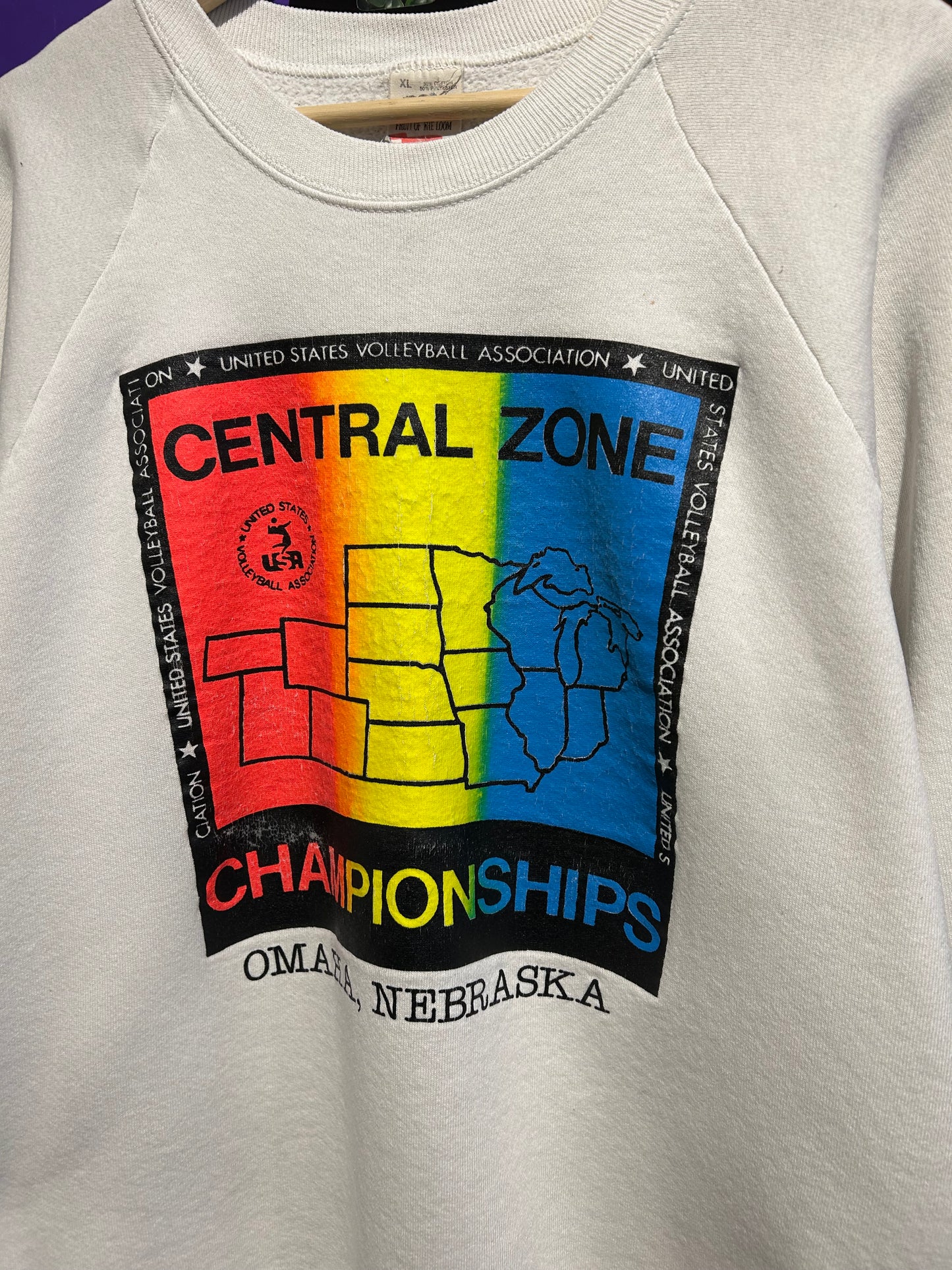 80s Central Zone Volleyball Championships Crewneck. Size Large