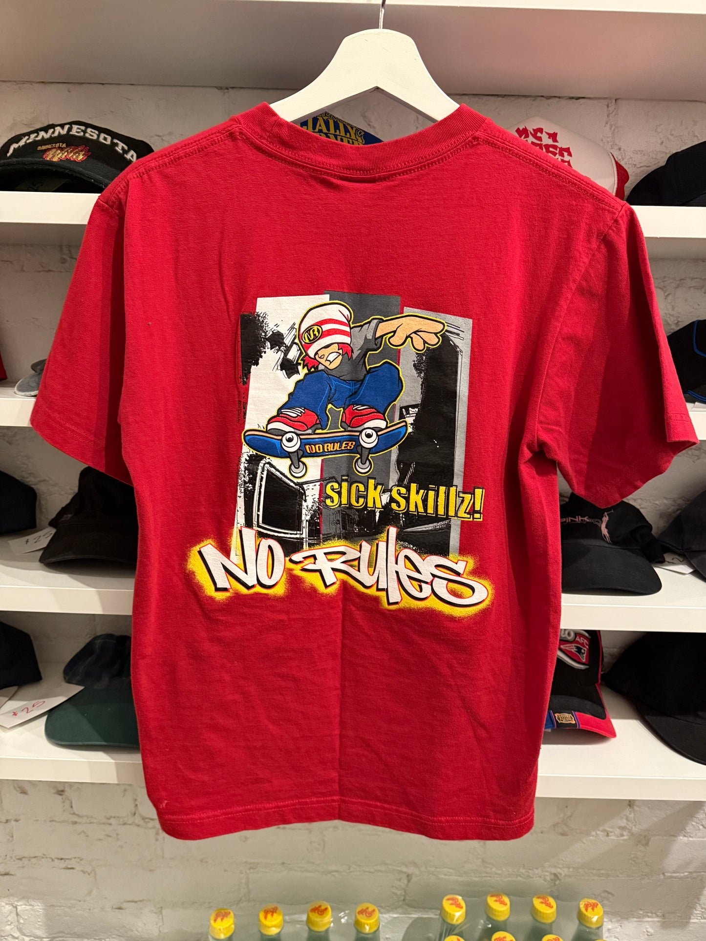 00’s No Rules Skateboard T-Shirt Tagged kids L fits Adult XS