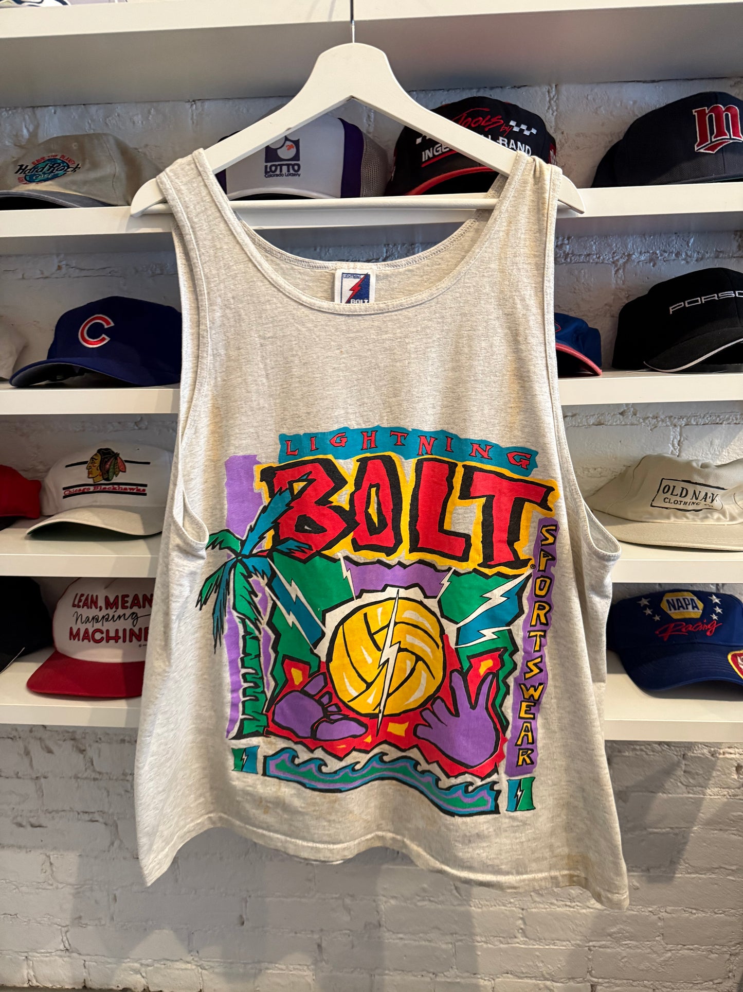 Vintage Lightning Bold Volleyball Tank Top Size XL