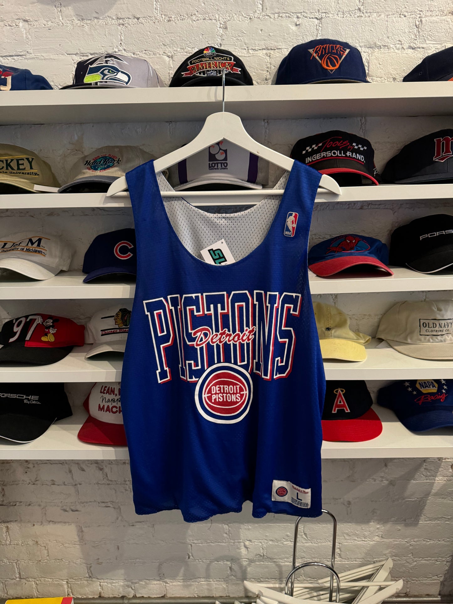Detroit Pistons Reversible Basketball Jersey Size Large