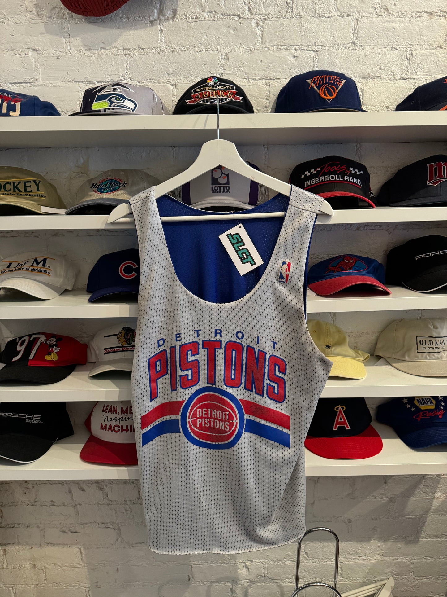 Detroit Pistons Reversible Basketball Jersey Size Large