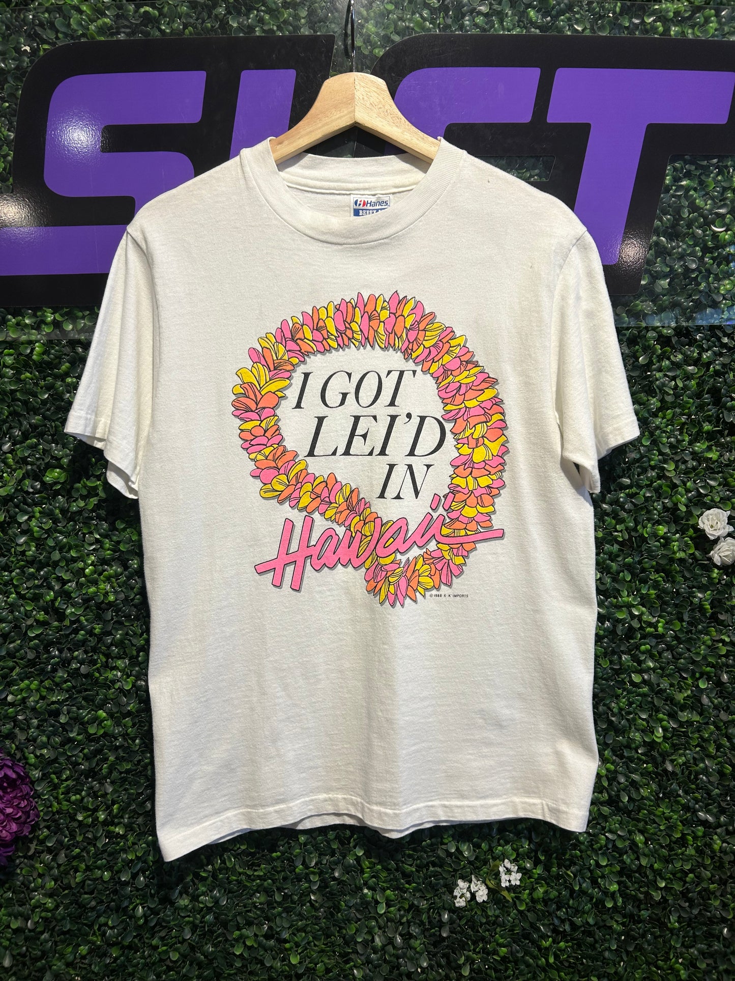 1988 I Got Lei’d In Hawaii T-Shirt. Size Medium