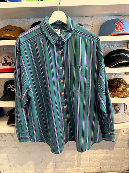 Vintage Striped Button Up Size Large