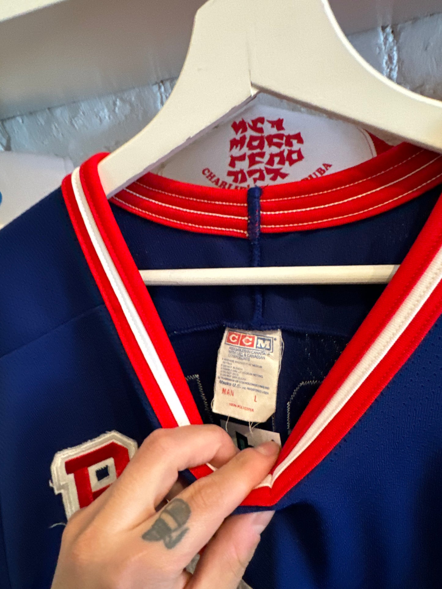 1994 CCM New York Rangers MessierStanley Cup Hockey Jersey Size Large