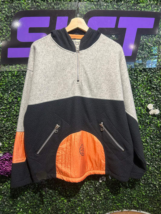 Vintage Fleece Quarter-Zip Hoodie. Large