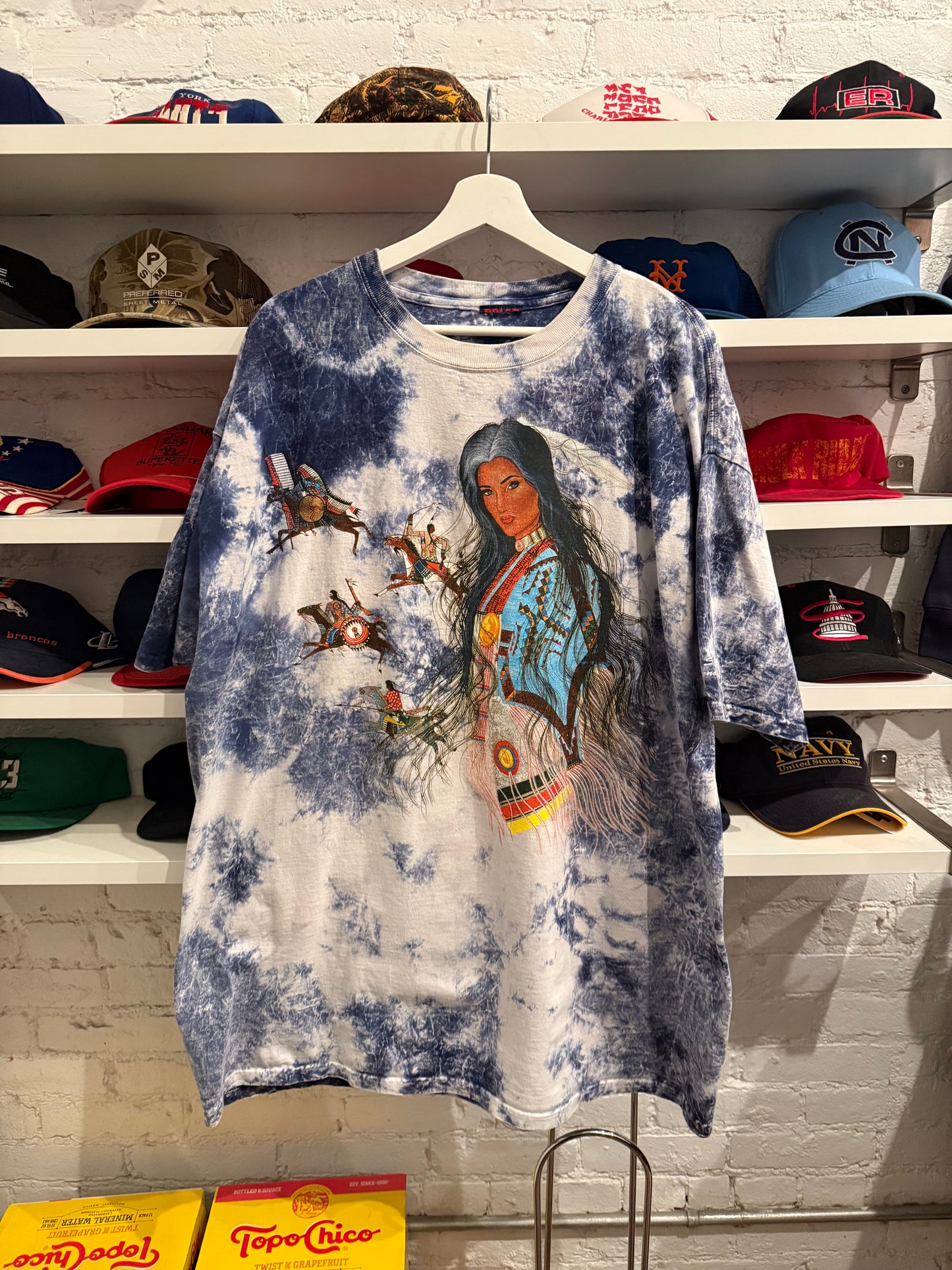 Vintage Native American Tie-Dye T-Shirt Size 2XL