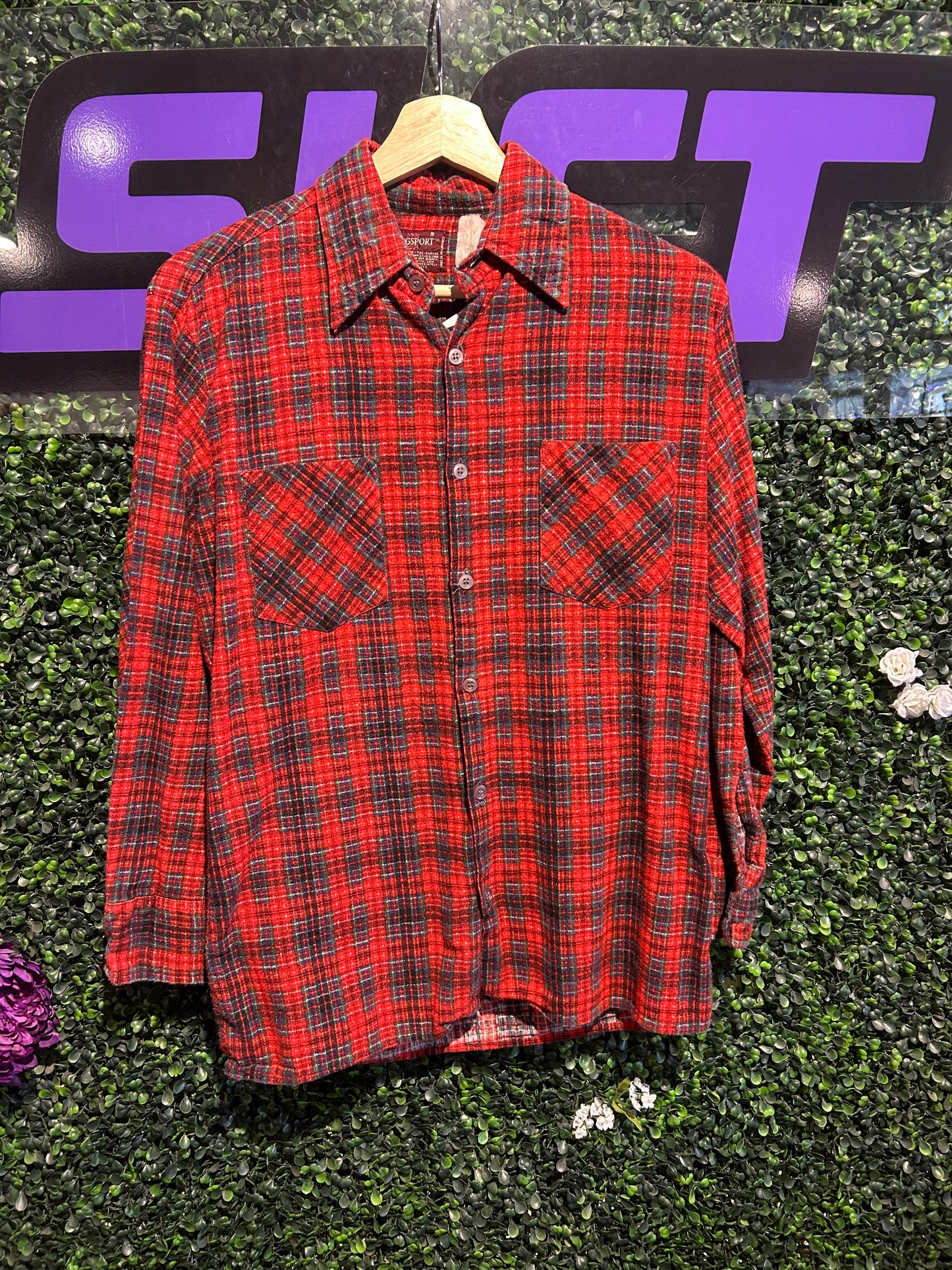 80s Kingsport Button-Up Flannel Shirt. Size Small