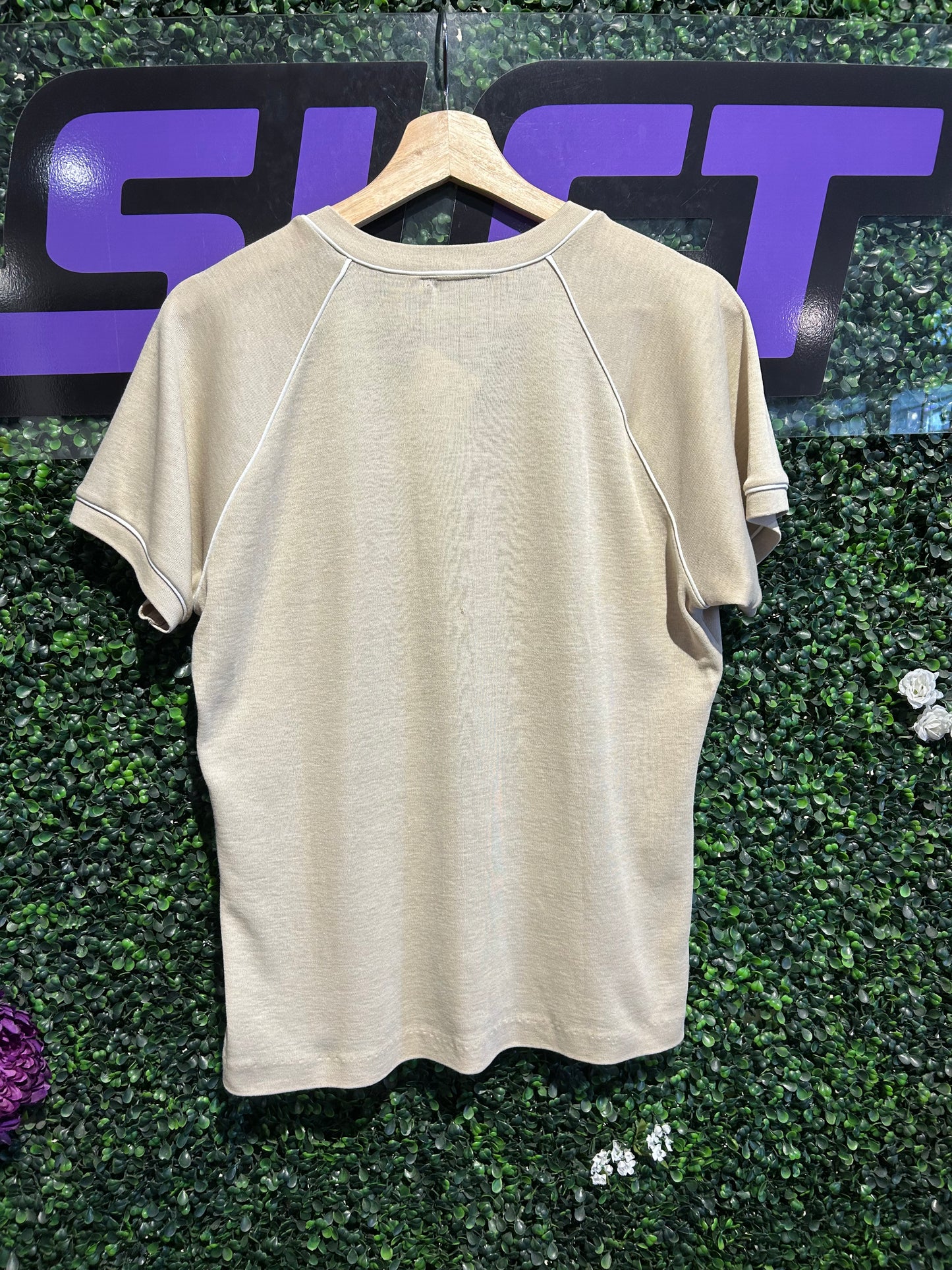Vintage V-Neck Ringer Shirt. Size S/M