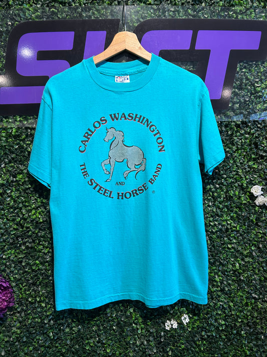 80s Carlos Washington And The Steel Horse Band T-Shirt. Size Medium