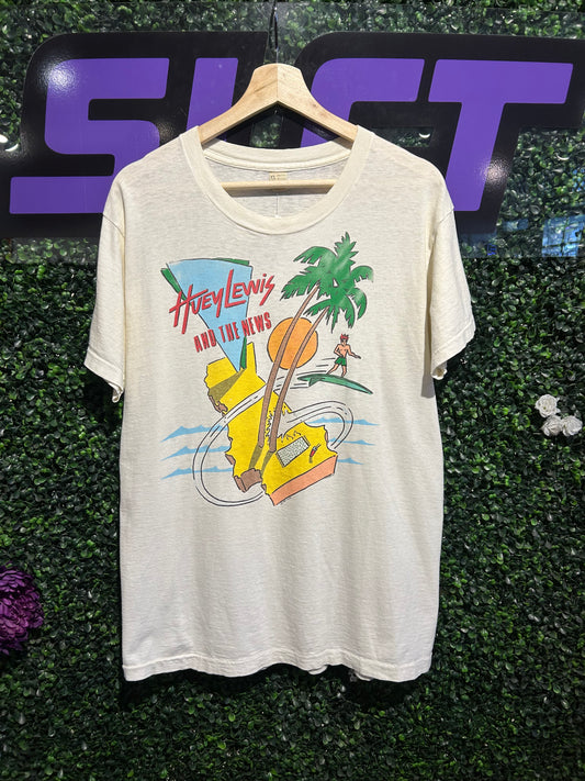 1987 Huey Lewis And The News Tour T-Shirt. Size Large