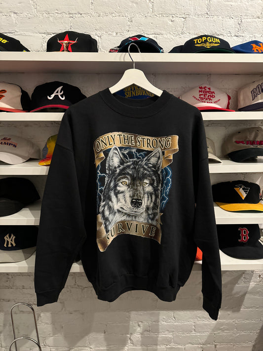 Vintage Only The Strong Survive Lightning Crewneck Size Large