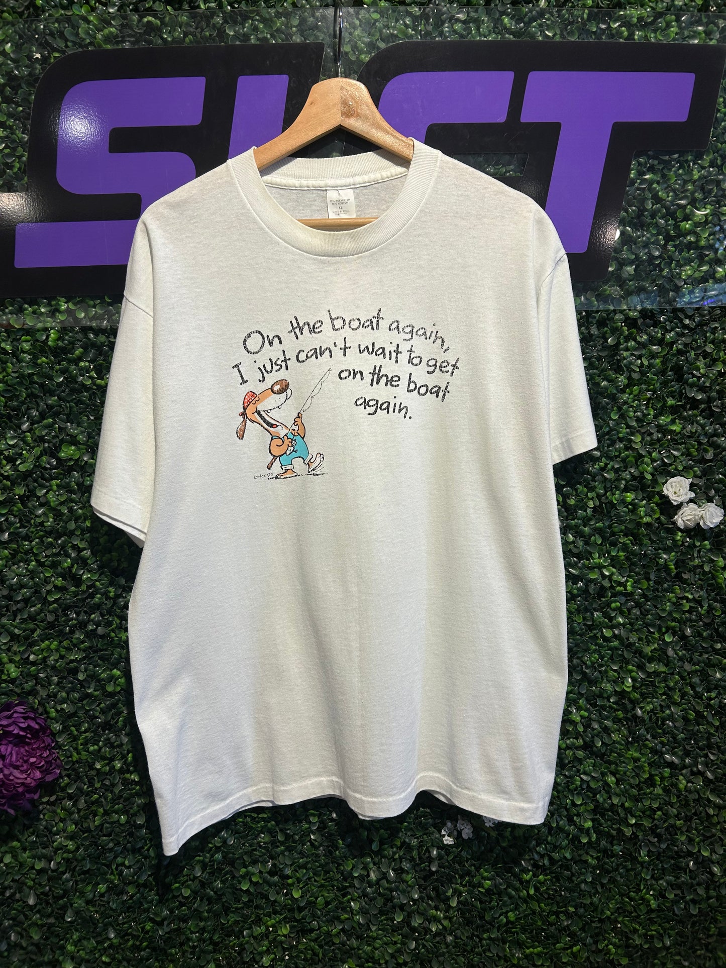 90s On The Boat Again T-Shirt. Size L/XL