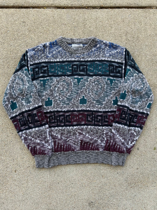 Vintage Coogi-Style Knit Sweater. Size Medium