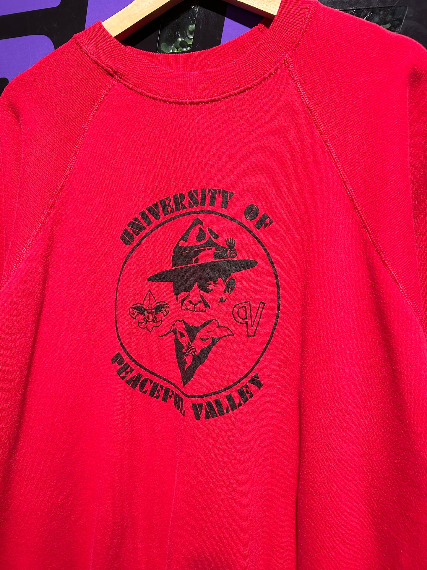 90s University of Peaceful Valley Crewneck. Size Large