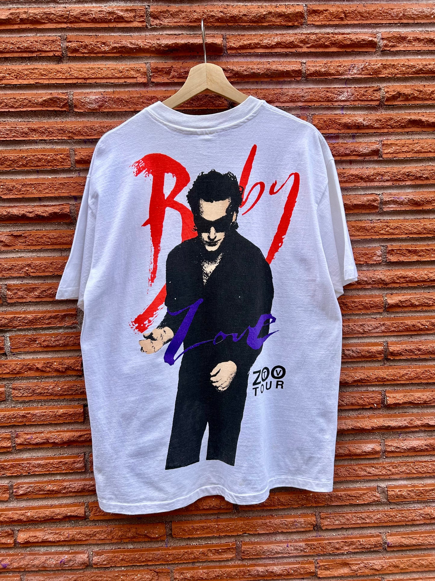 1992 U2 Achtung Baby Zoo TV Tour T-Shirt. Size Large