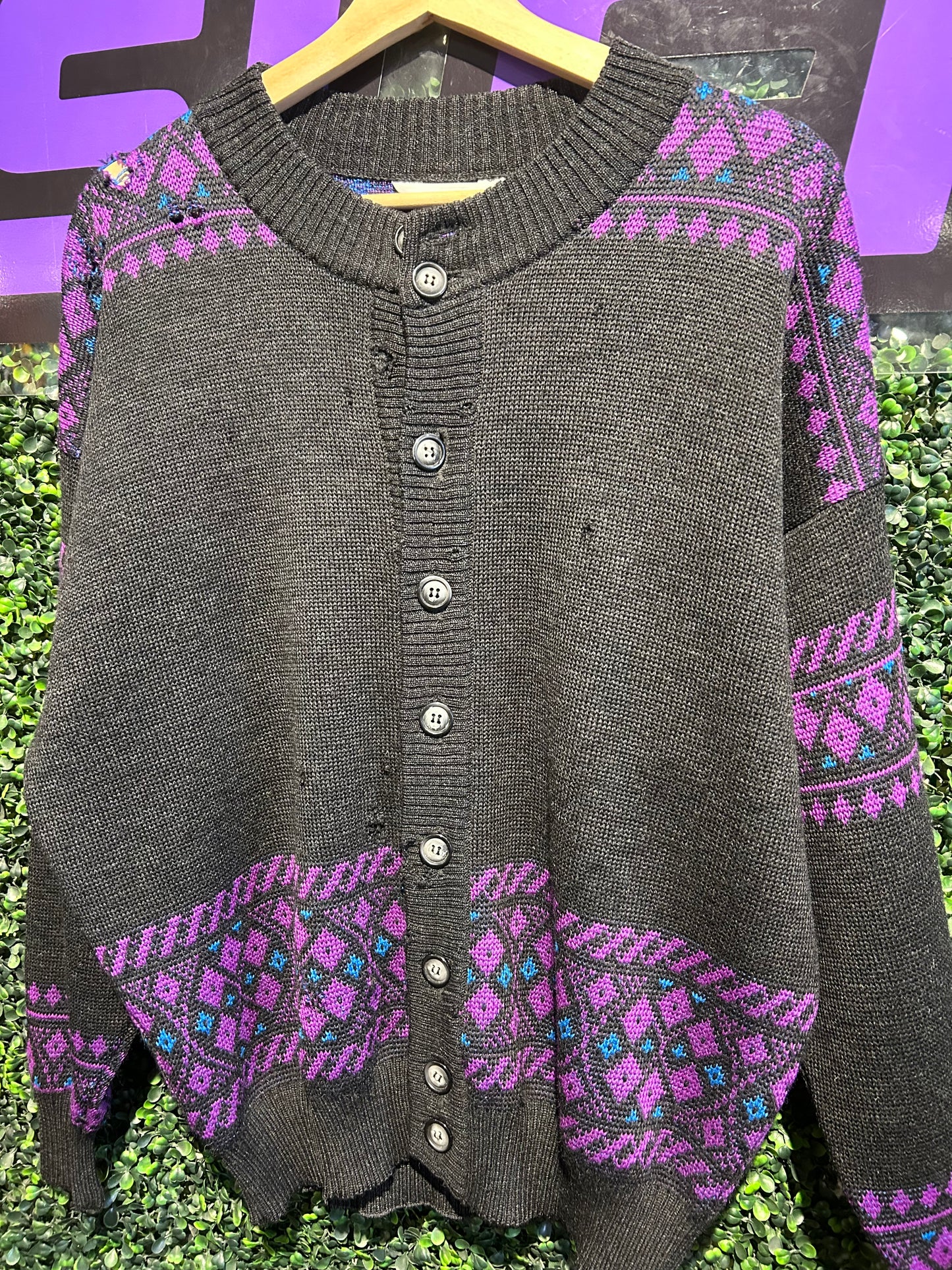 Vintage Steffnes Wool Button-Up Knit Sweater. Size M/L