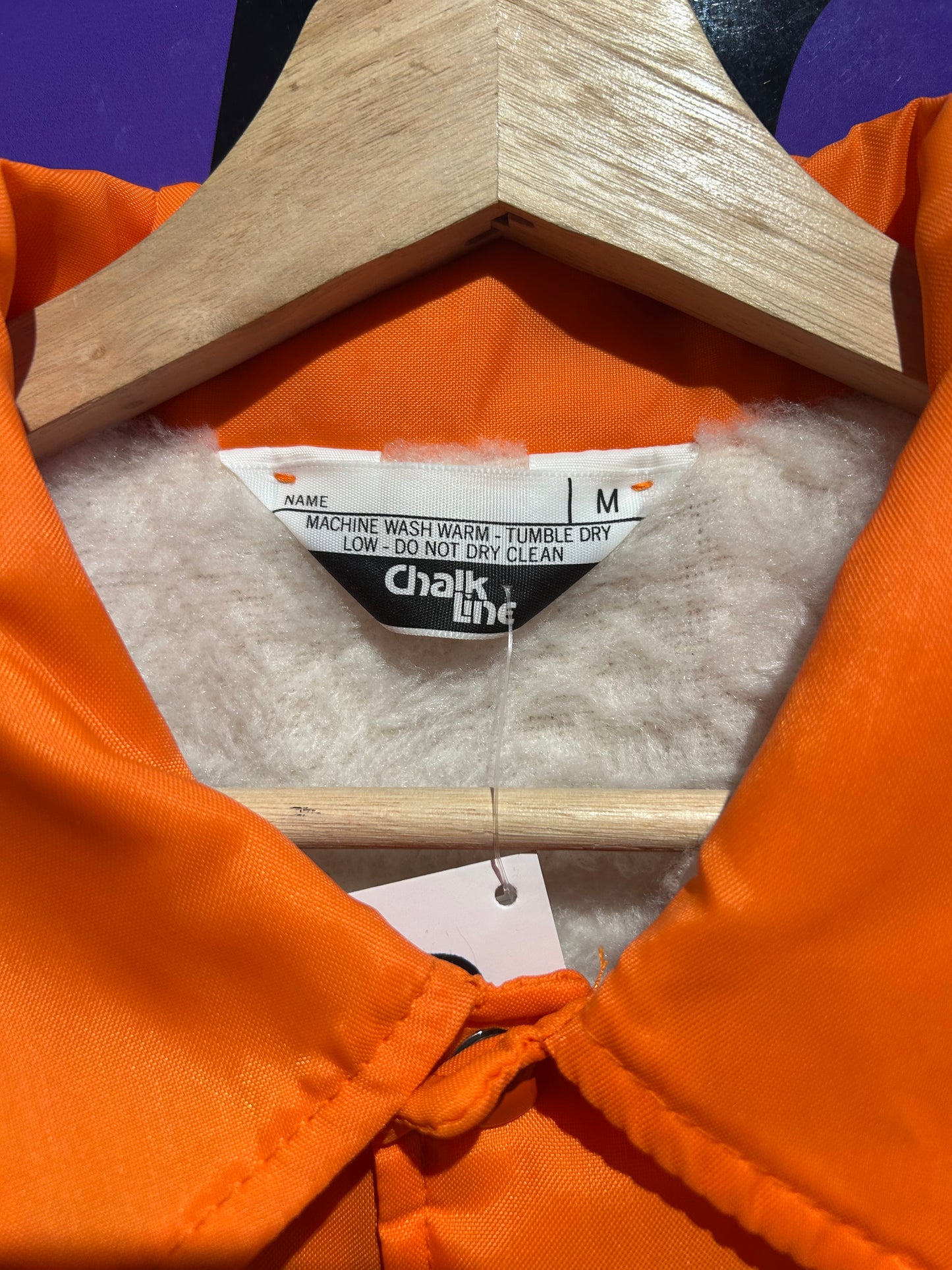 80s Denver Broncos Chalk-Line Button-Up Jacket. Size M/L