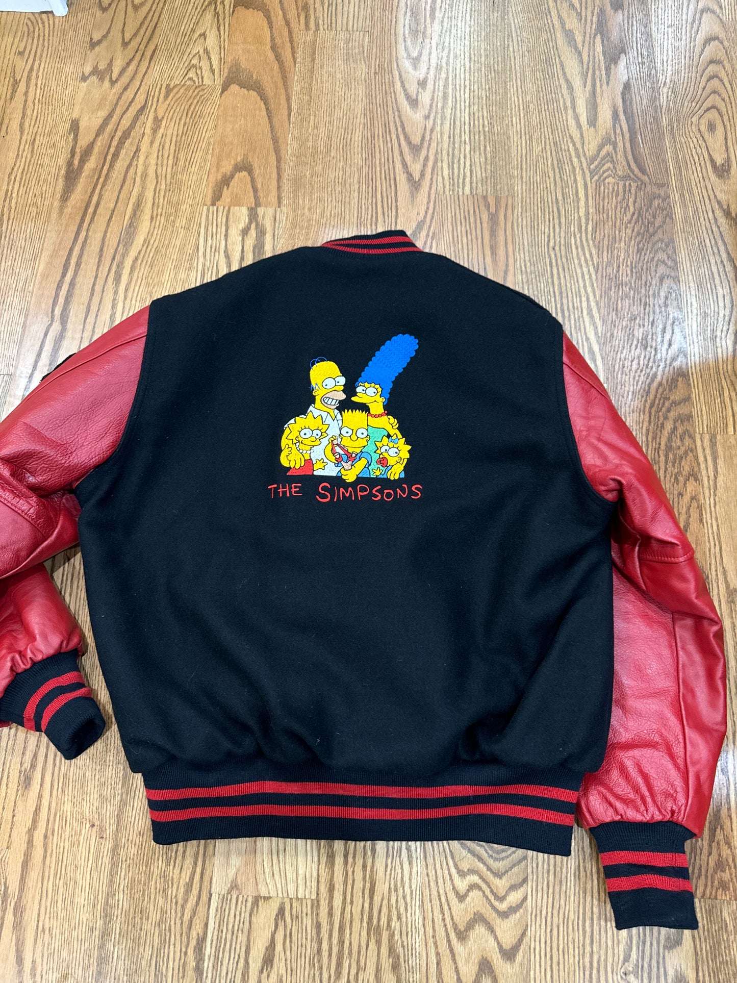 Vintage The Simpsons Cast and Crew Varsity Jacket Size Large fits Large/XL