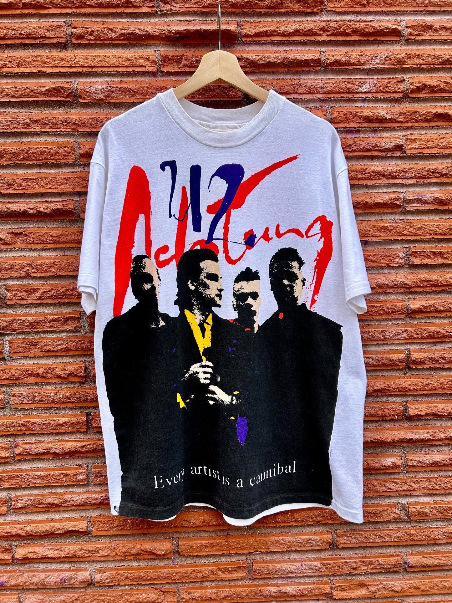 1992 U2 Achtung Baby Zoo TV Tour T-Shirt. Size Large