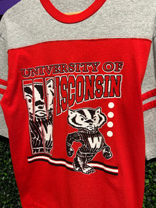 80s University of Wisconsin 3/4 Sleeve Shirt. Size Medium
