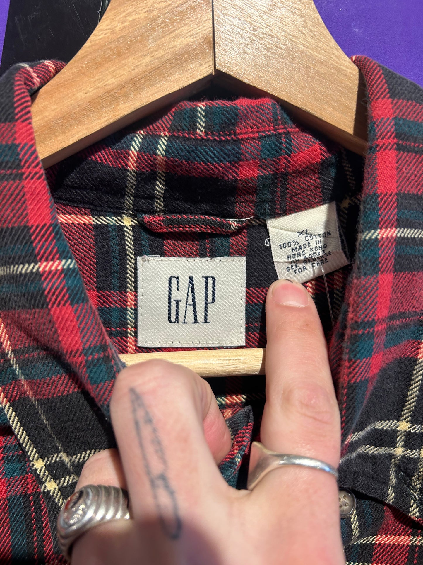 Vintage GAP Button-Up Flannel Shirt. Size XL
