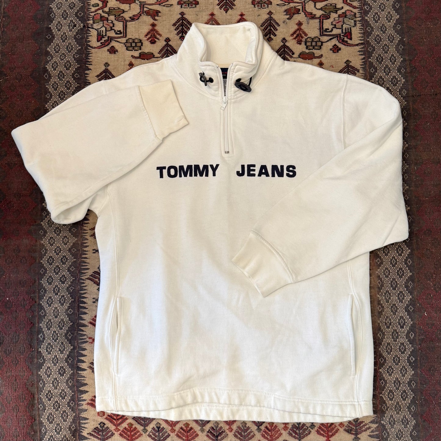 Vintage Tommy Jeans 1/4 Zip Pull Over Size Large