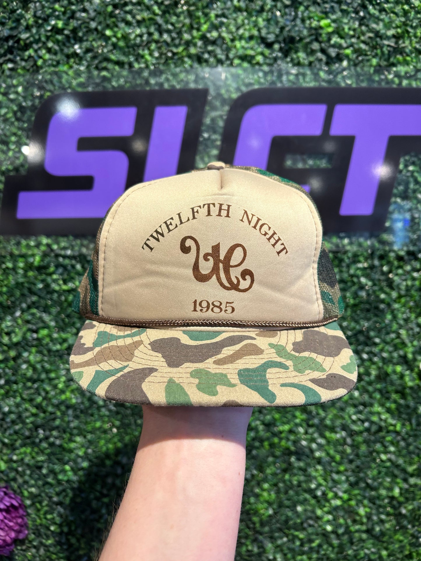 1985 Twelfth Night Camo Trucker Hat