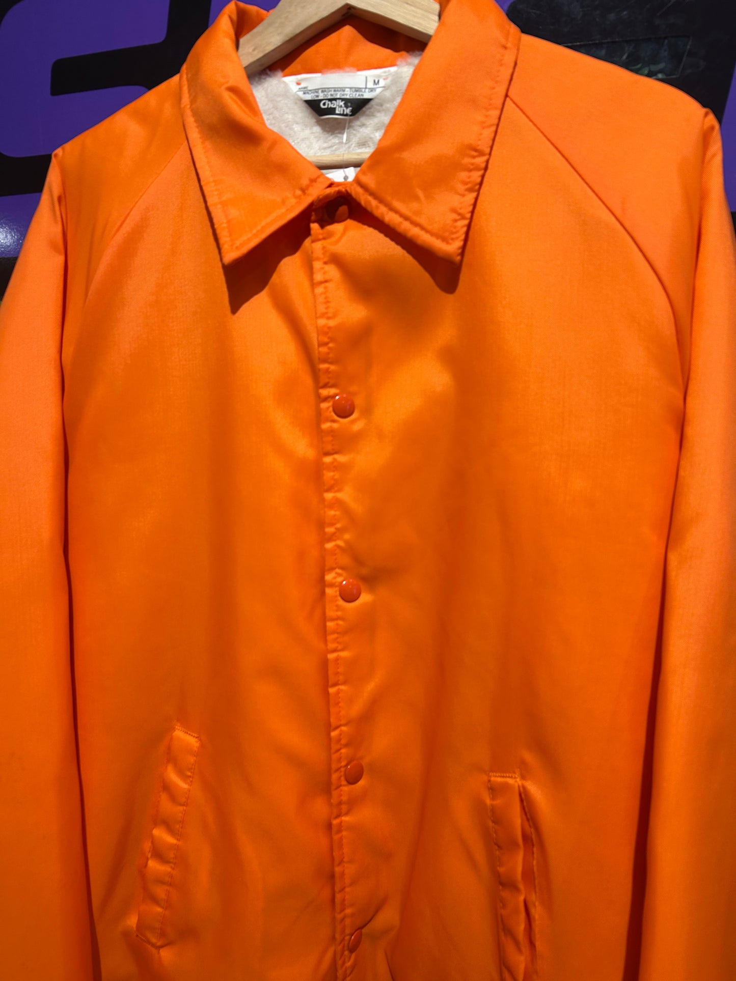 80s Denver Broncos Chalk-Line Button-Up Jacket. Size M/L