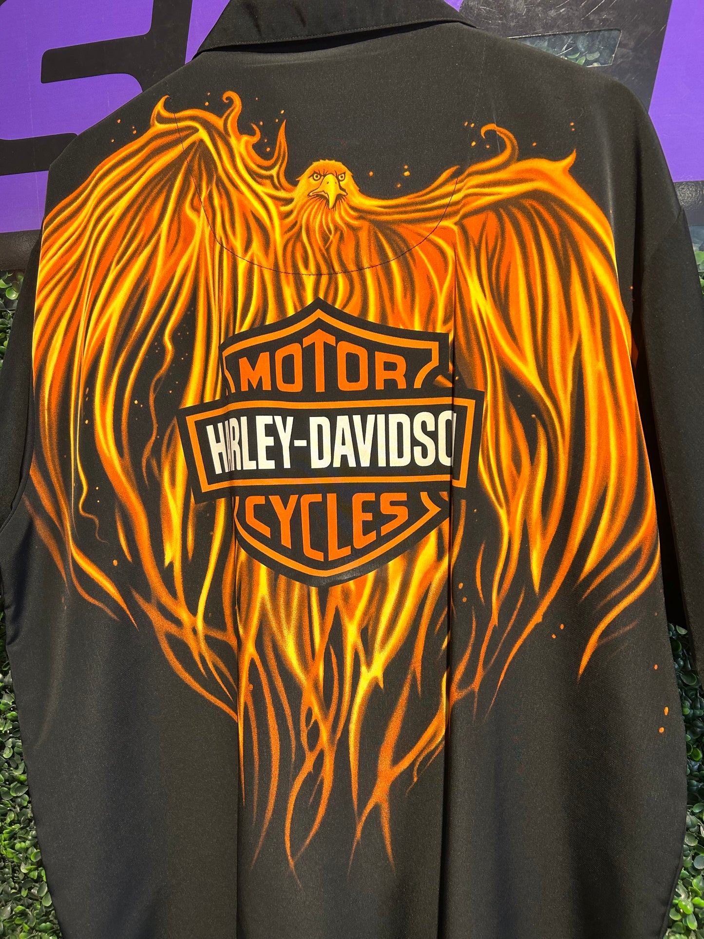 Vintage Harley Davidson Phoenix Button-Up Shirt. Size XL