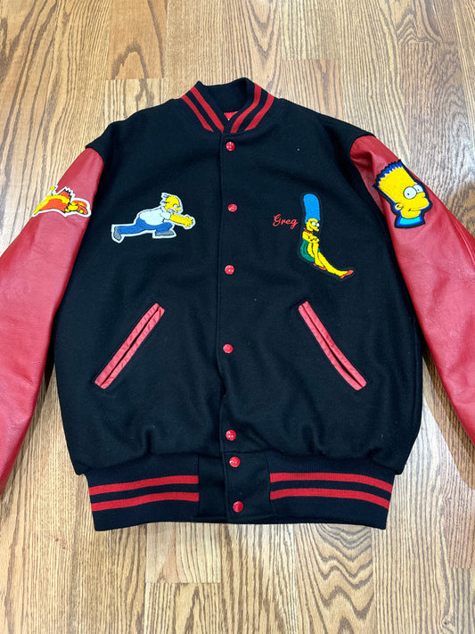 Vintage The Simpsons Cast and Crew Varsity Jacket Size Large fits Large/XL
