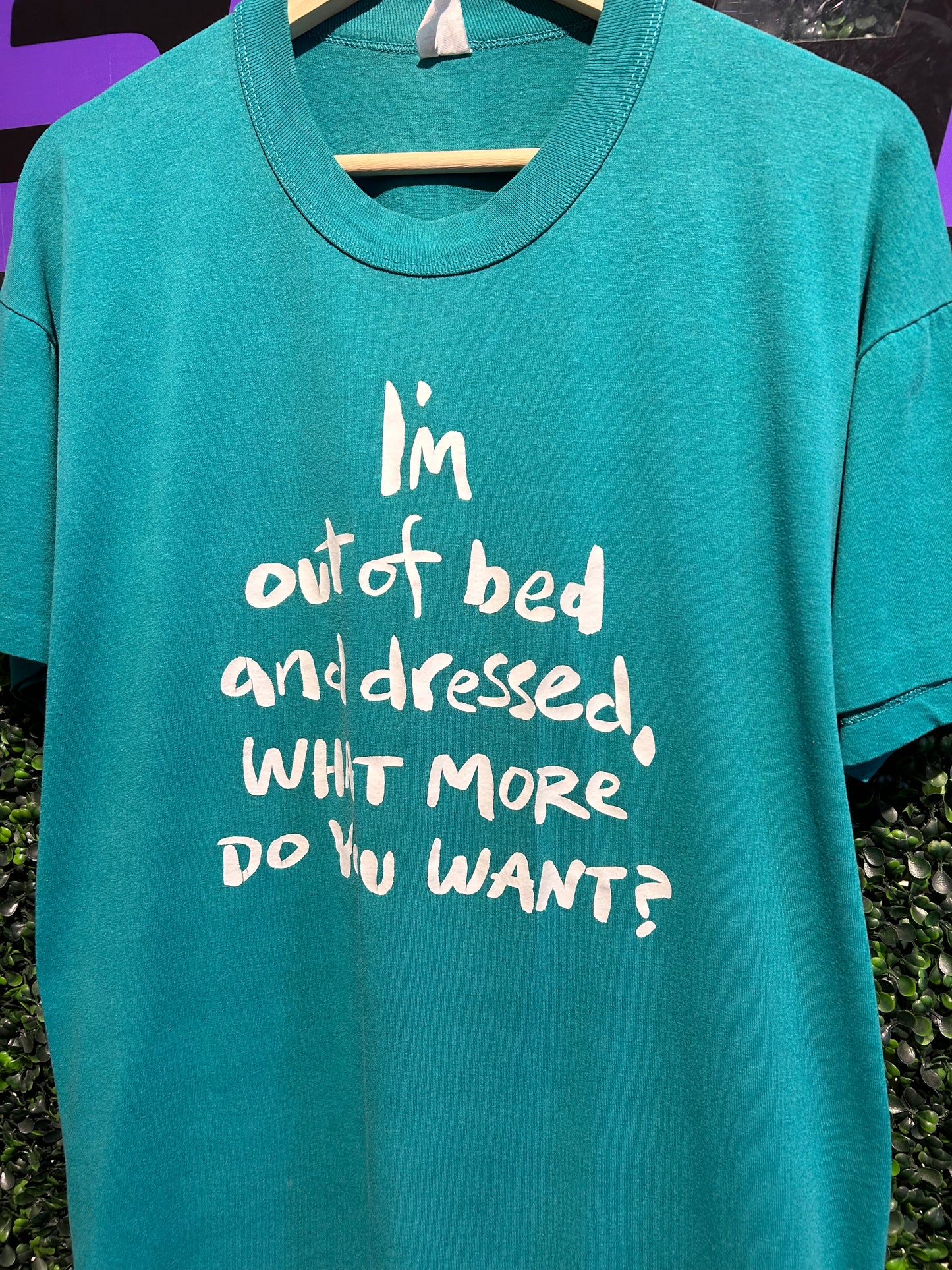 80s I’m Out Of Bed T-Shirt. Size Large