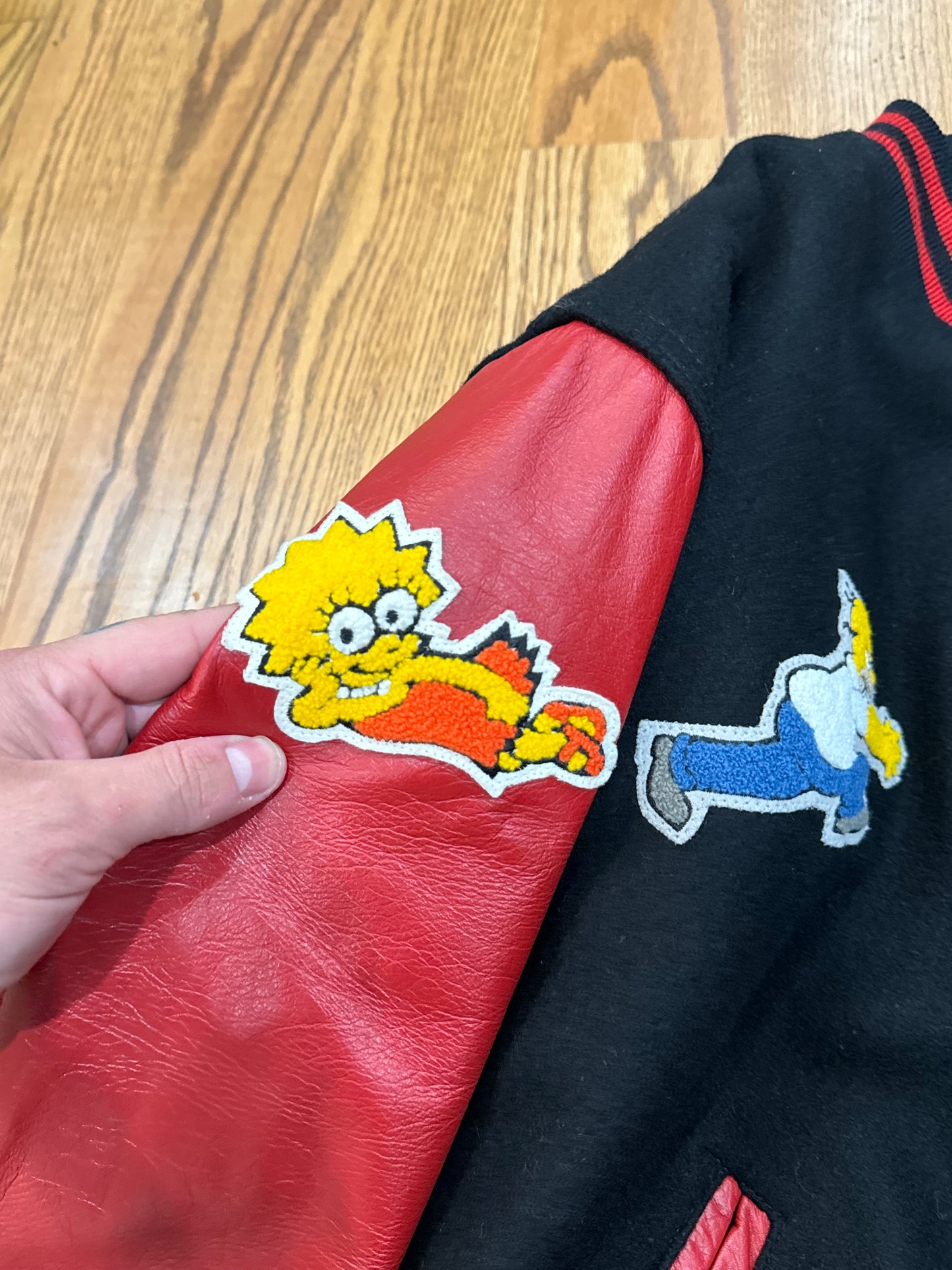 Vintage The Simpsons Cast and Crew Varsity Jacket Size Large fits Large/XL