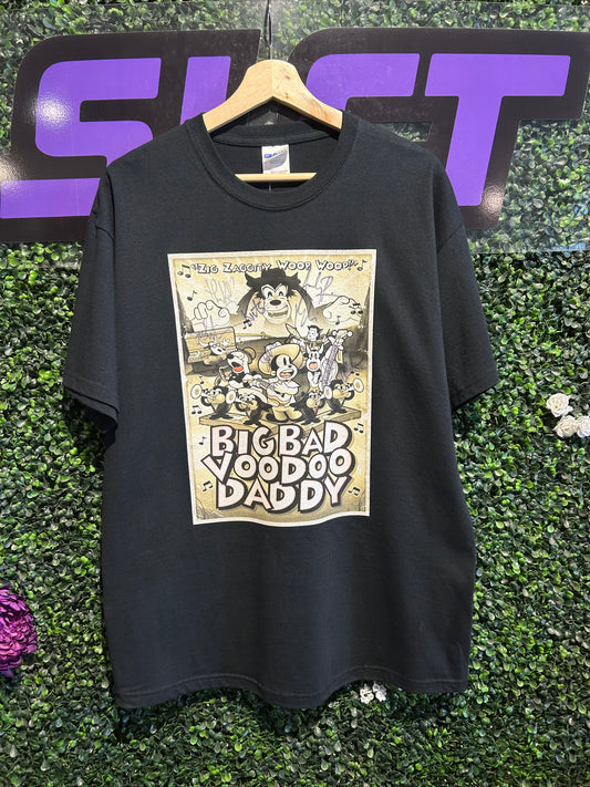 00s Big Bad Voodoo Daddy Signed T-Shirt. Size L/XL