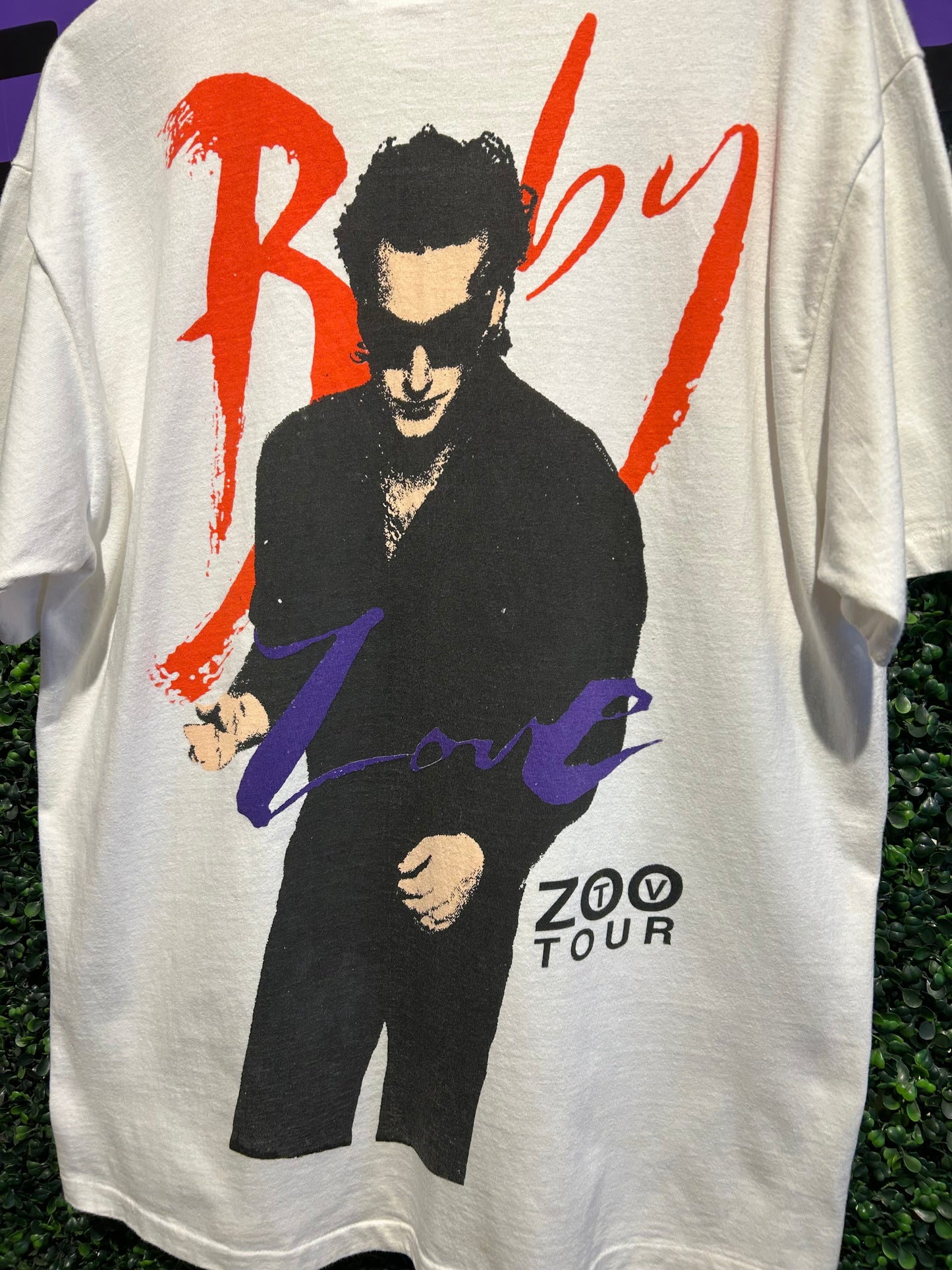1992 U2 Achtung Baby Zoo TV Tour T-Shirt. Size Large