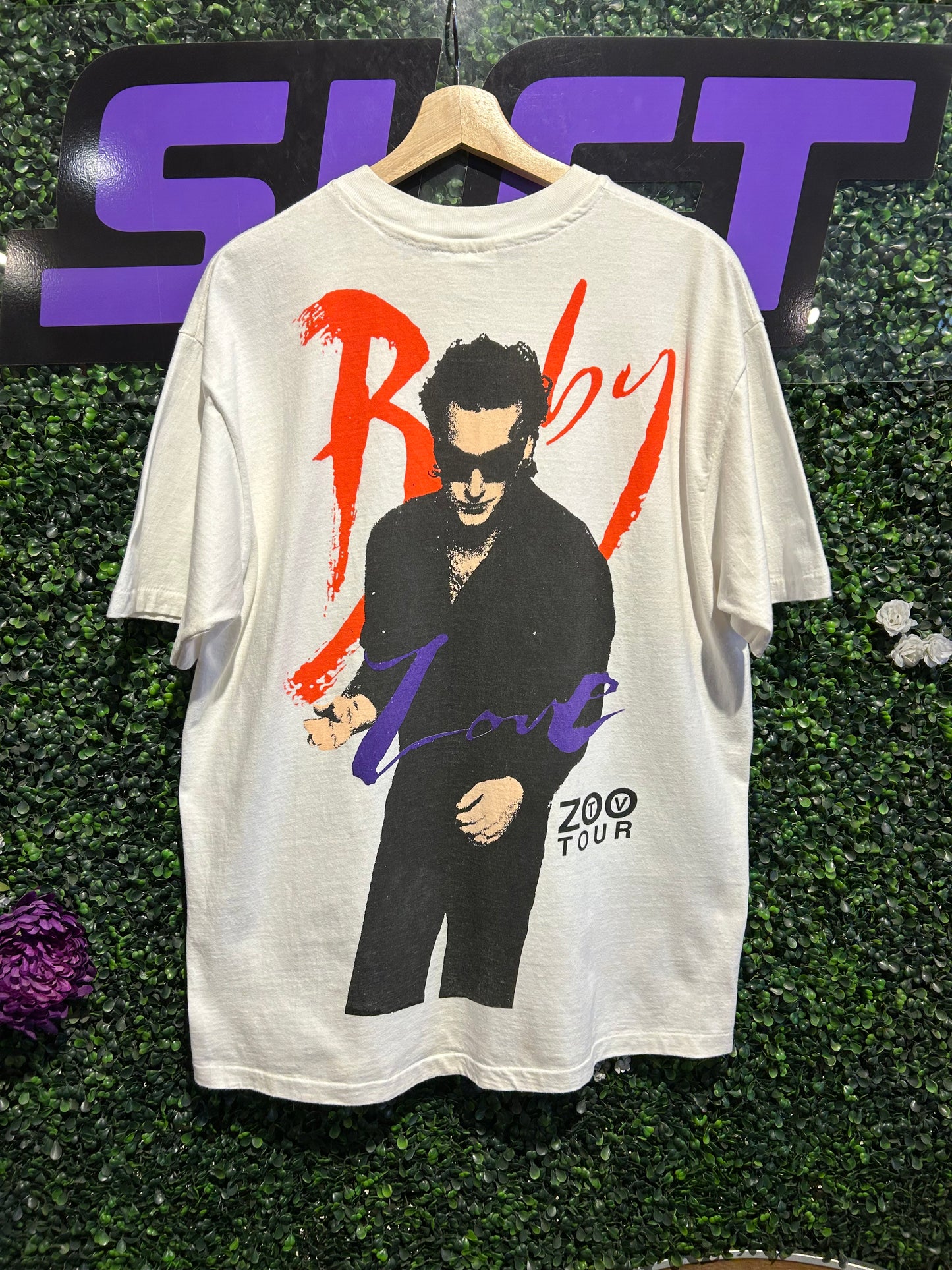 1992 U2 Achtung Baby Zoo TV Tour T-Shirt. Size Large